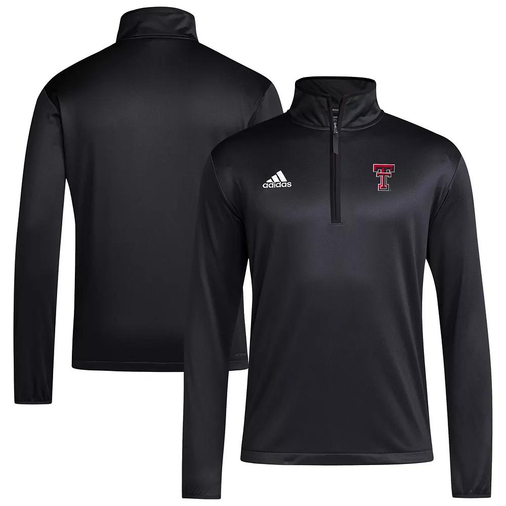 Men's adidas Black Texas Tech Red Raiders 2024 Coaches Sidelines AEROREADY Quarter-Zip Jacket,  Product Image