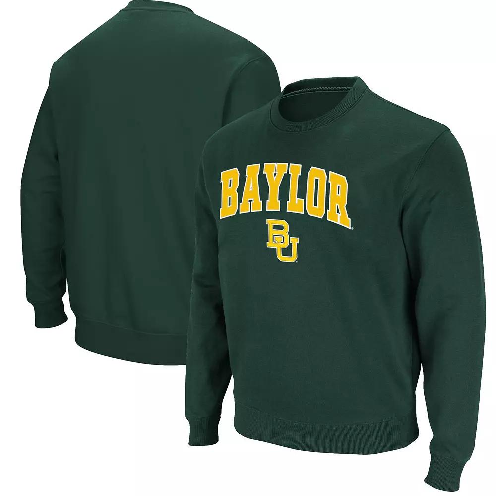 Men's Colosseum Green Baylor Bears Arch & Logo Pullover Sweatshirt,  Product Image