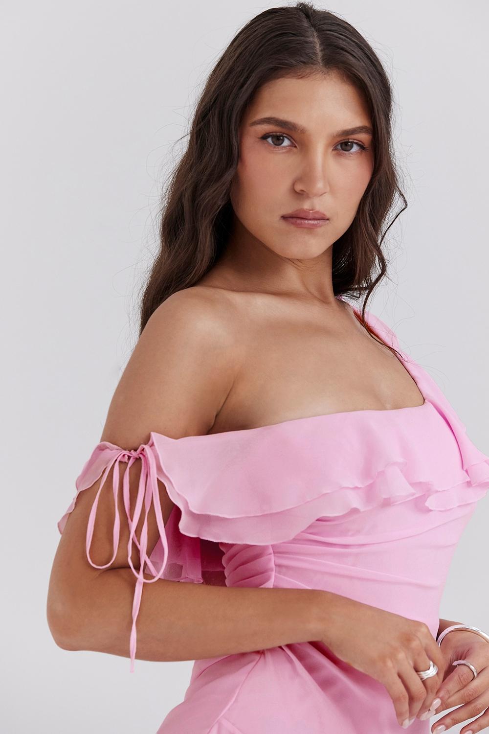 Kalena  cotton candy off shoulder mini dress Product Image