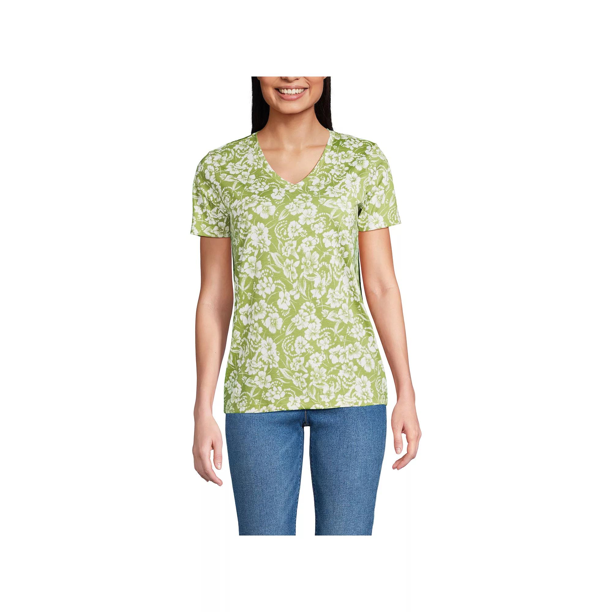 Women's Lands' End Relaxed-Fit Supima Cotton V-Neck Tee,  Product Image