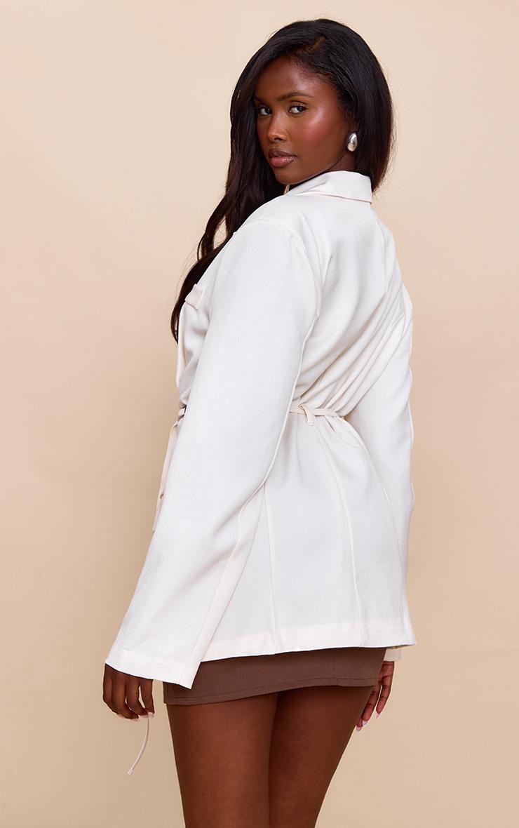 Ecru Belt Detail Blazer Product Image