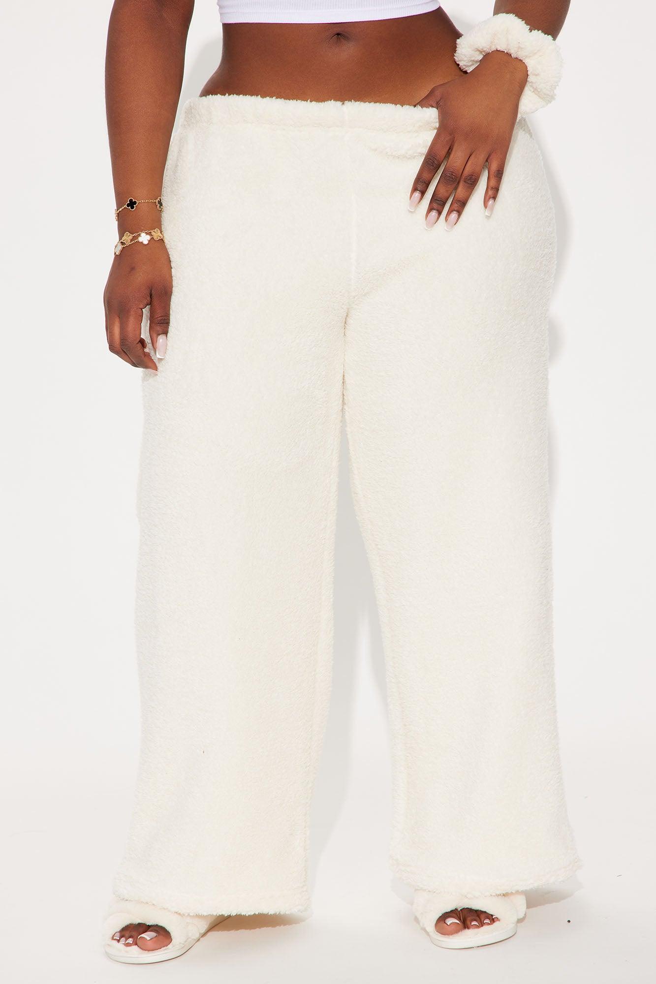 Snuggle Vibes Sherpa PJ Pants - Ivory Product Image