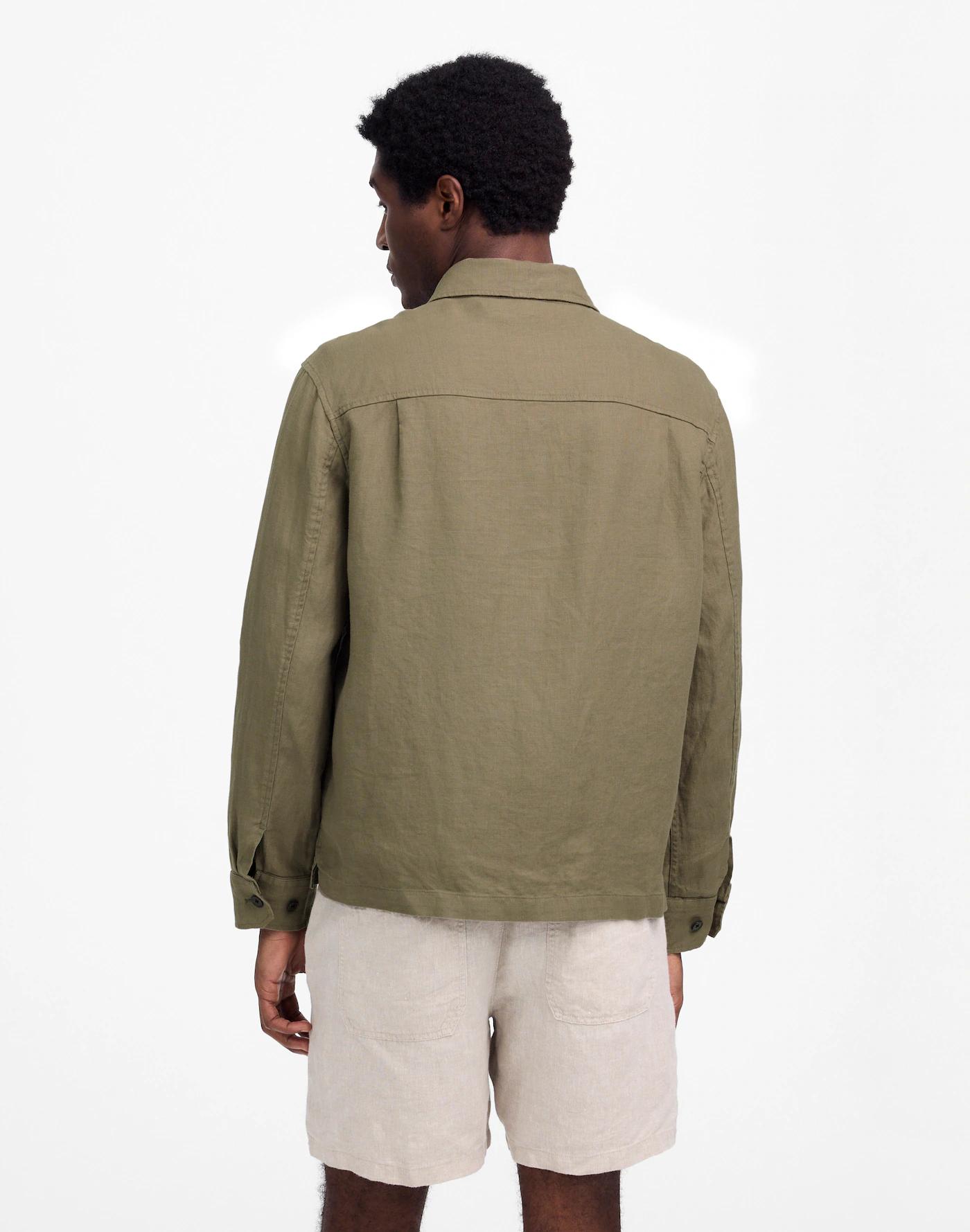 Linen Zip-Front Shirt Jacket Product Image