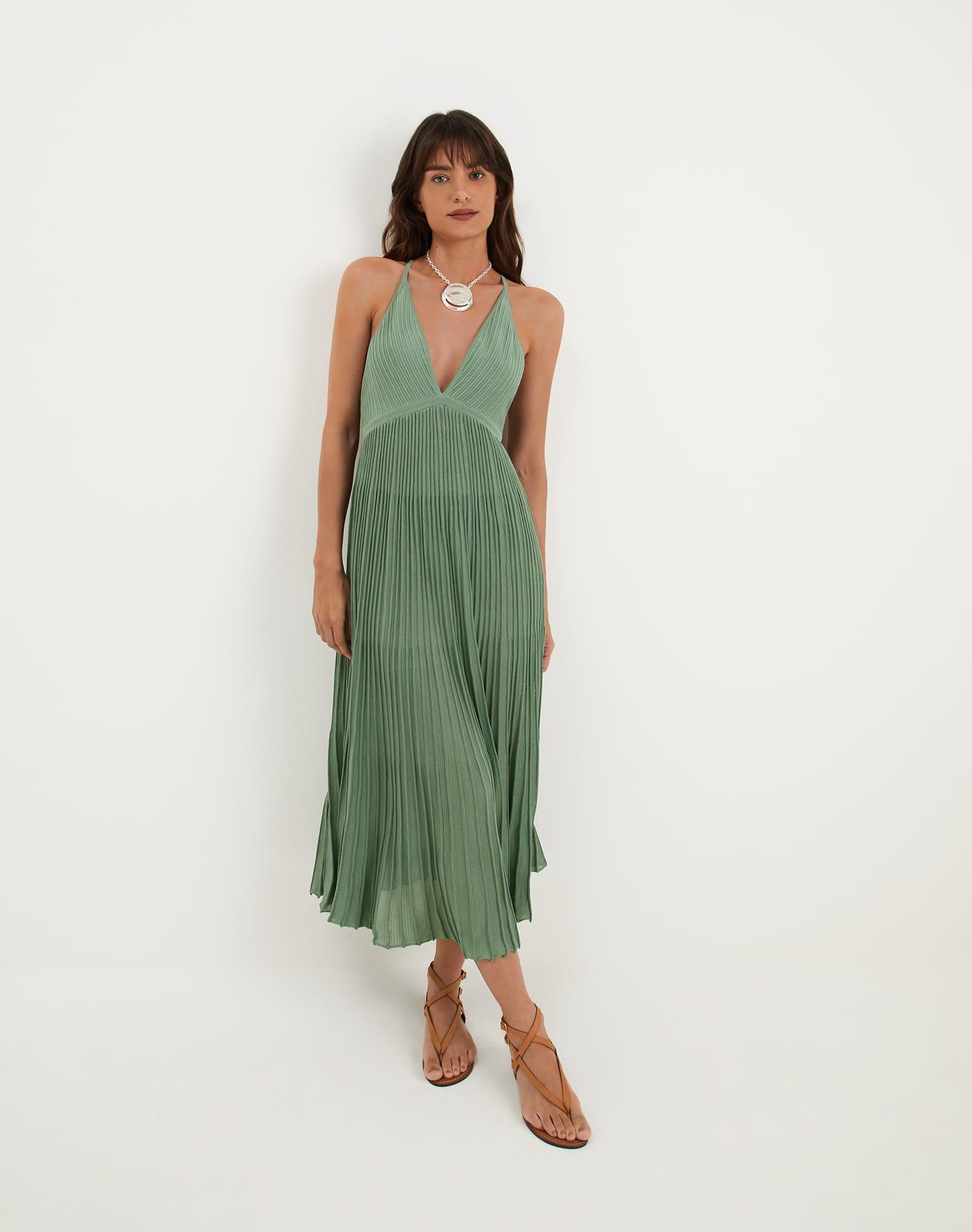 Knit Katia Long Dress (Exchange Only) - Seaglass Product Image