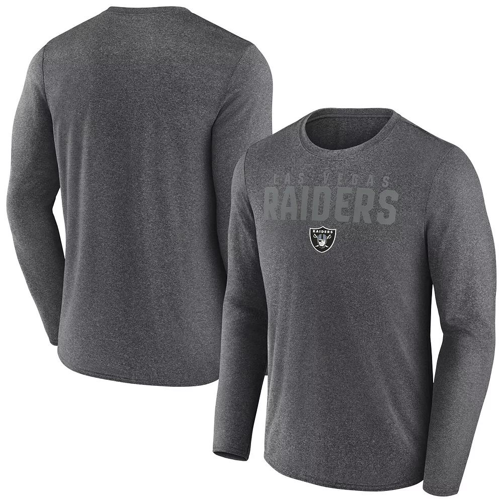 Men's Fanatics  Heather Charcoal Las Vegas Raiders Blackout Long Sleeve T-Shirt, Size: 3XL, Lvr Charco Product Image