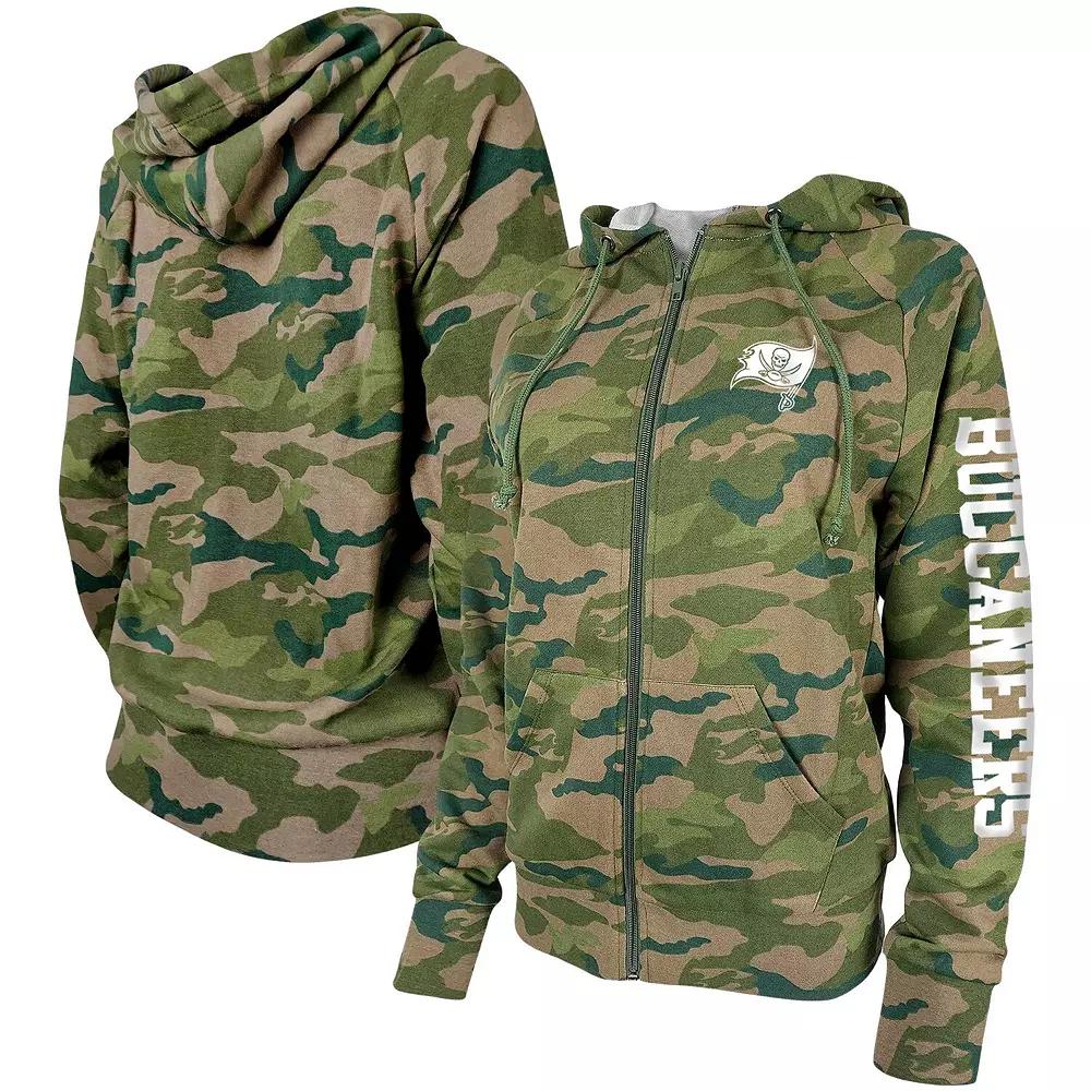 Women's New Era Camo Tampa Bay Buccaneers Raglan Full-Zip Hoodie,  Product Image