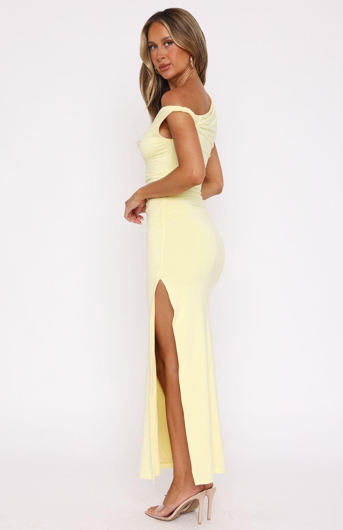 Little Bit Dramatic Maxi Dress Lemon Product Image
