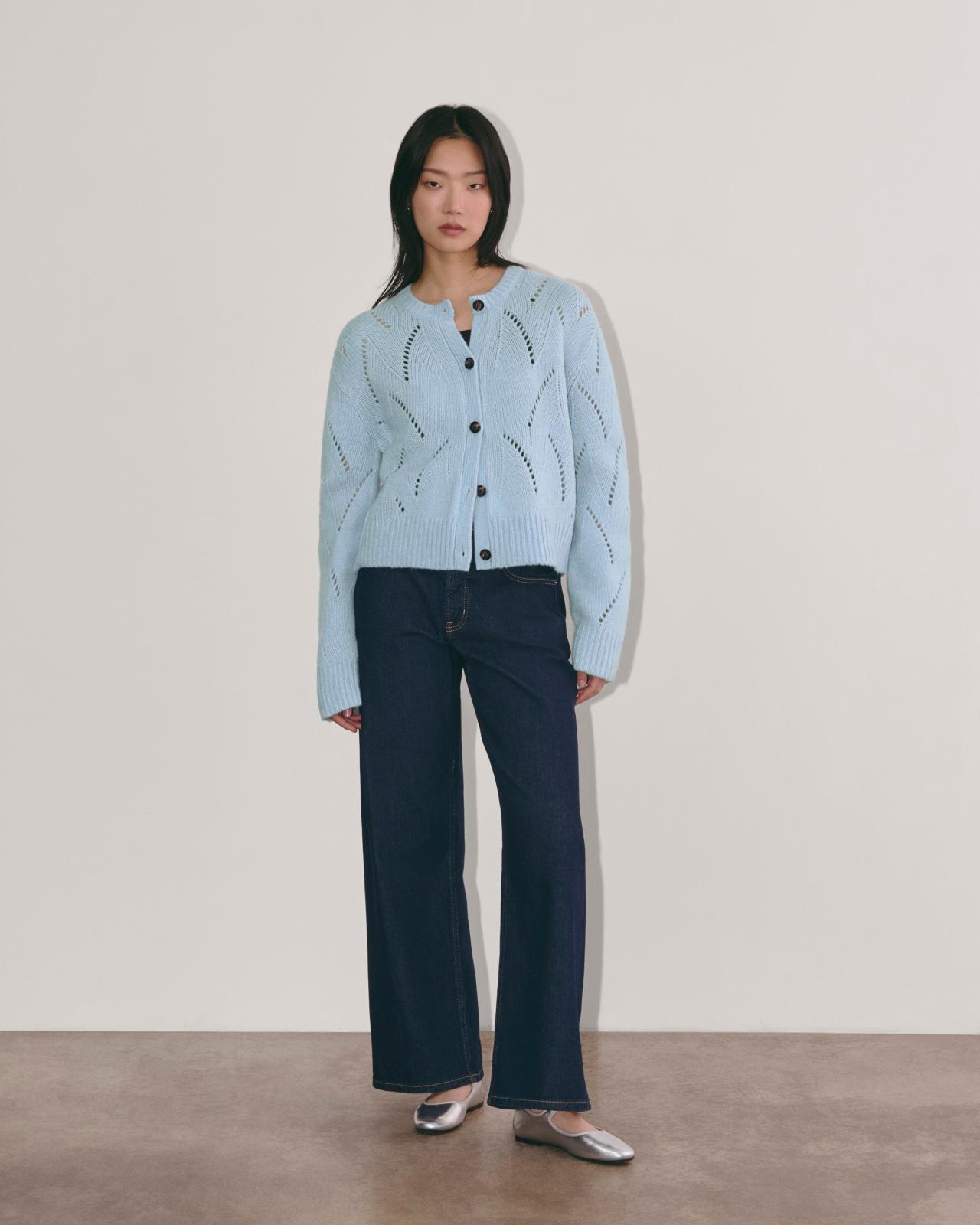 Womens Pointelle Cardigan in Cloud by Everlane Product Image