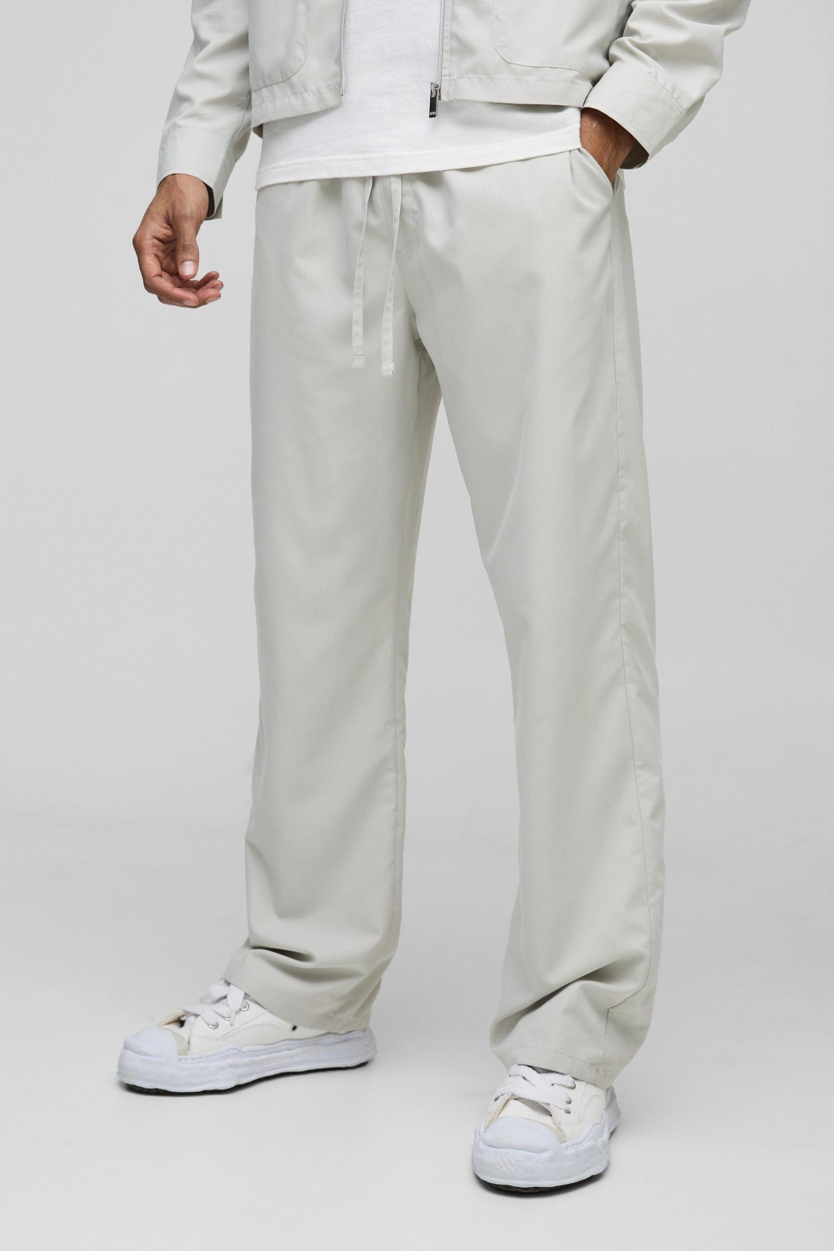 Straight Leg Elasticated Waist Nylon Pants | boohooMAN USA Product Image