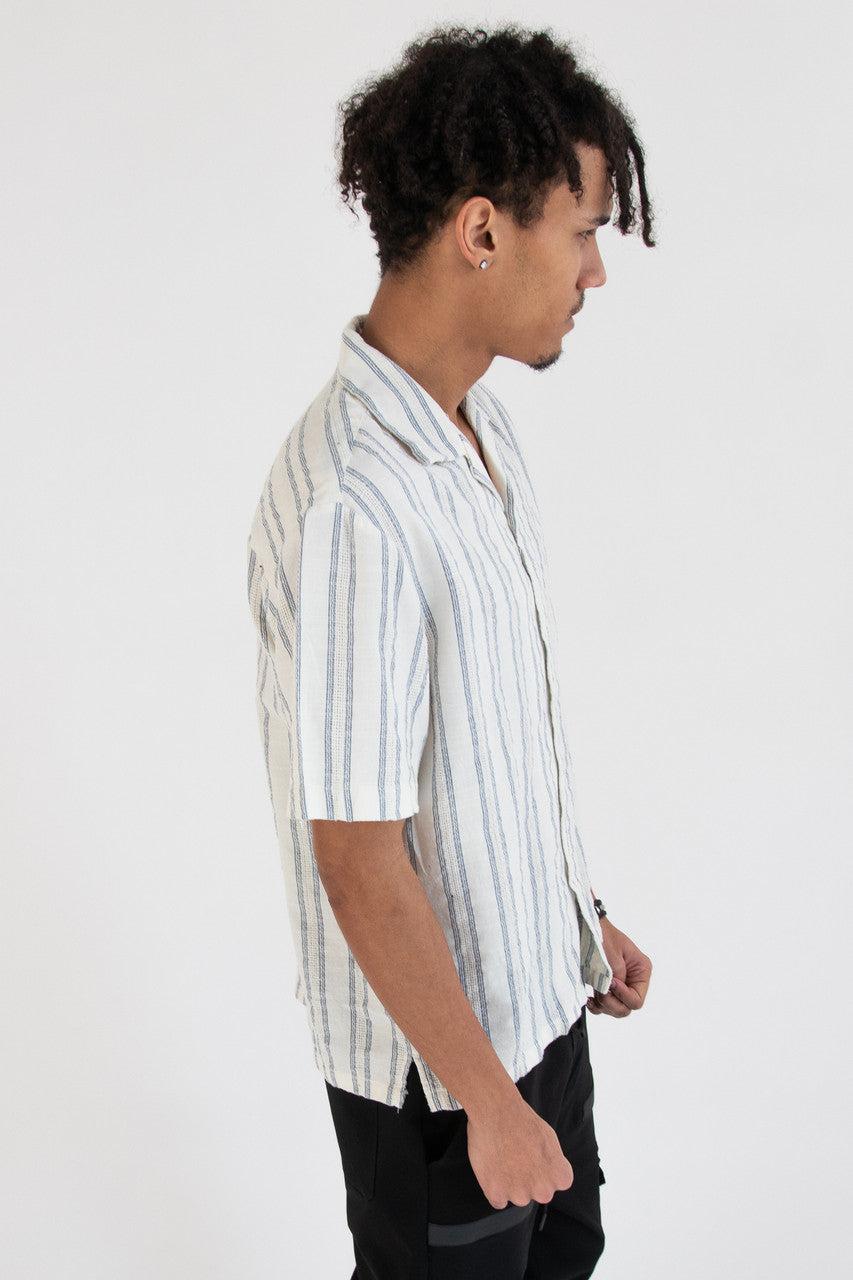 Beachy Textured Stripe Button Up Shirt Product Image