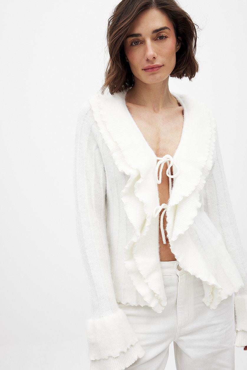 Ruffles Knitted Cardigan Product Image