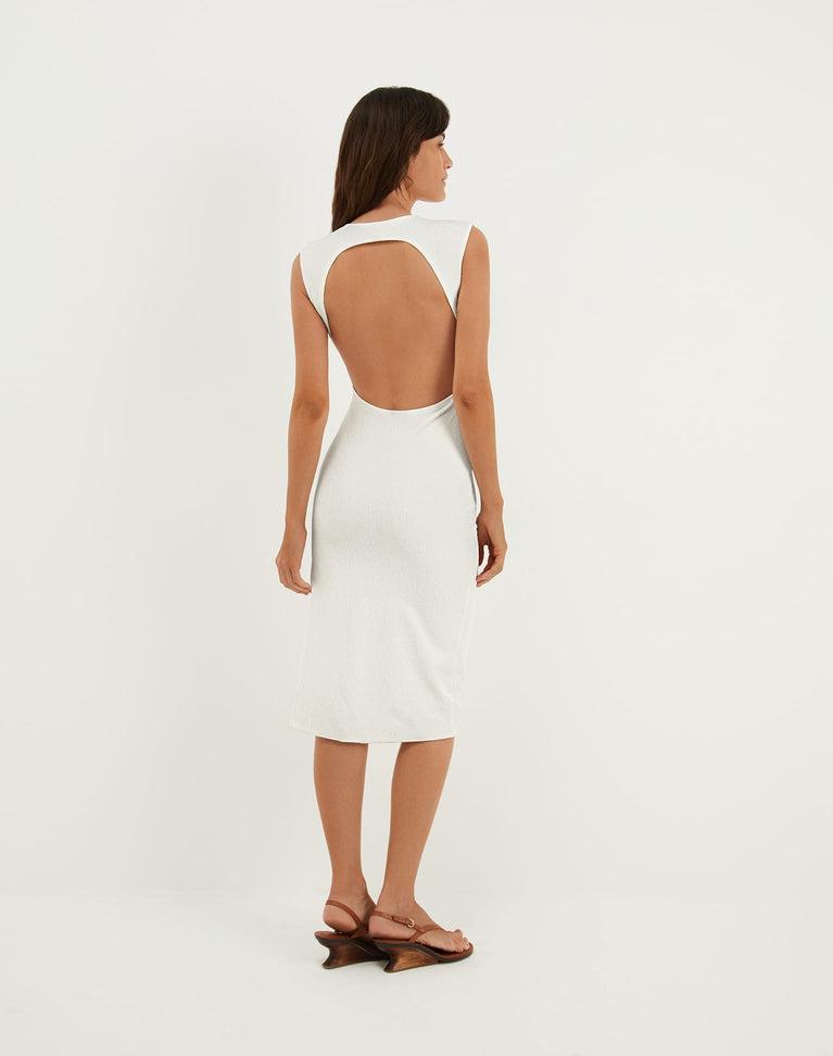 Firenze Pina Midi Dress - White Product Image
