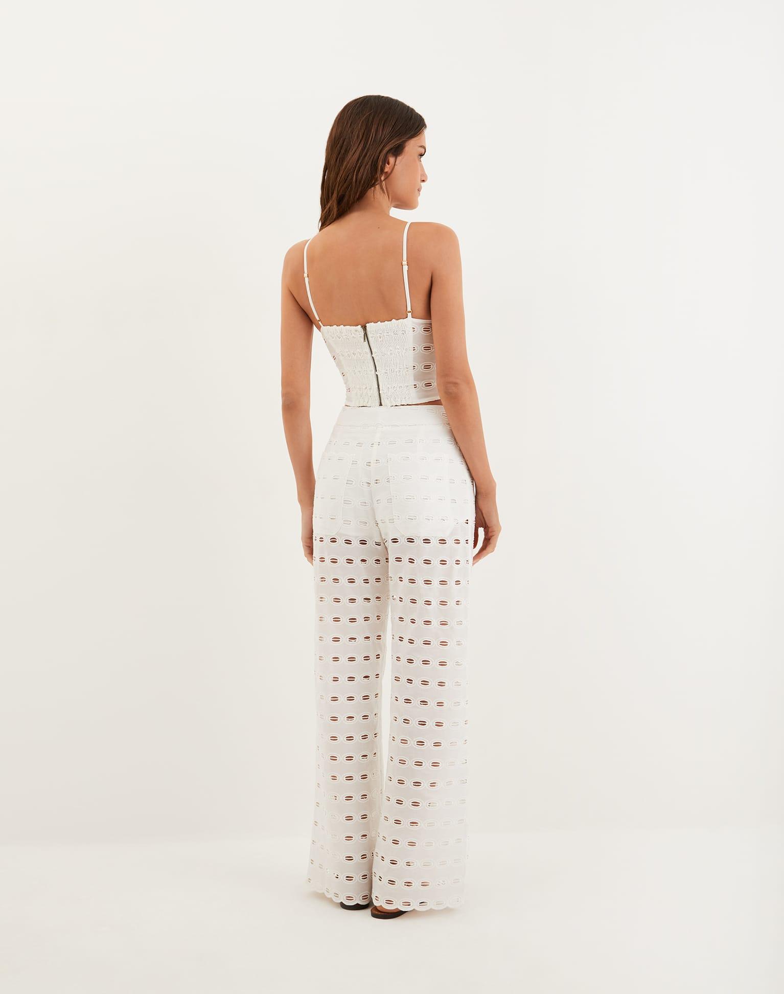 Eyelet Raya Pants - Off White Product Image