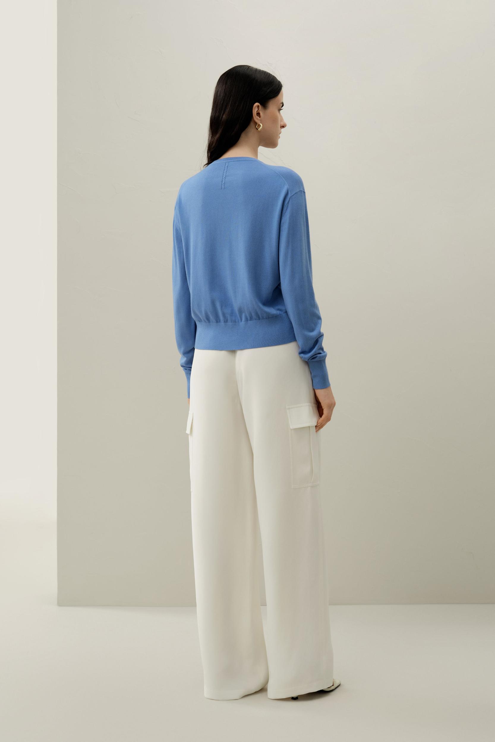 Round-neck Silk Cashmere Cardigan Product Image