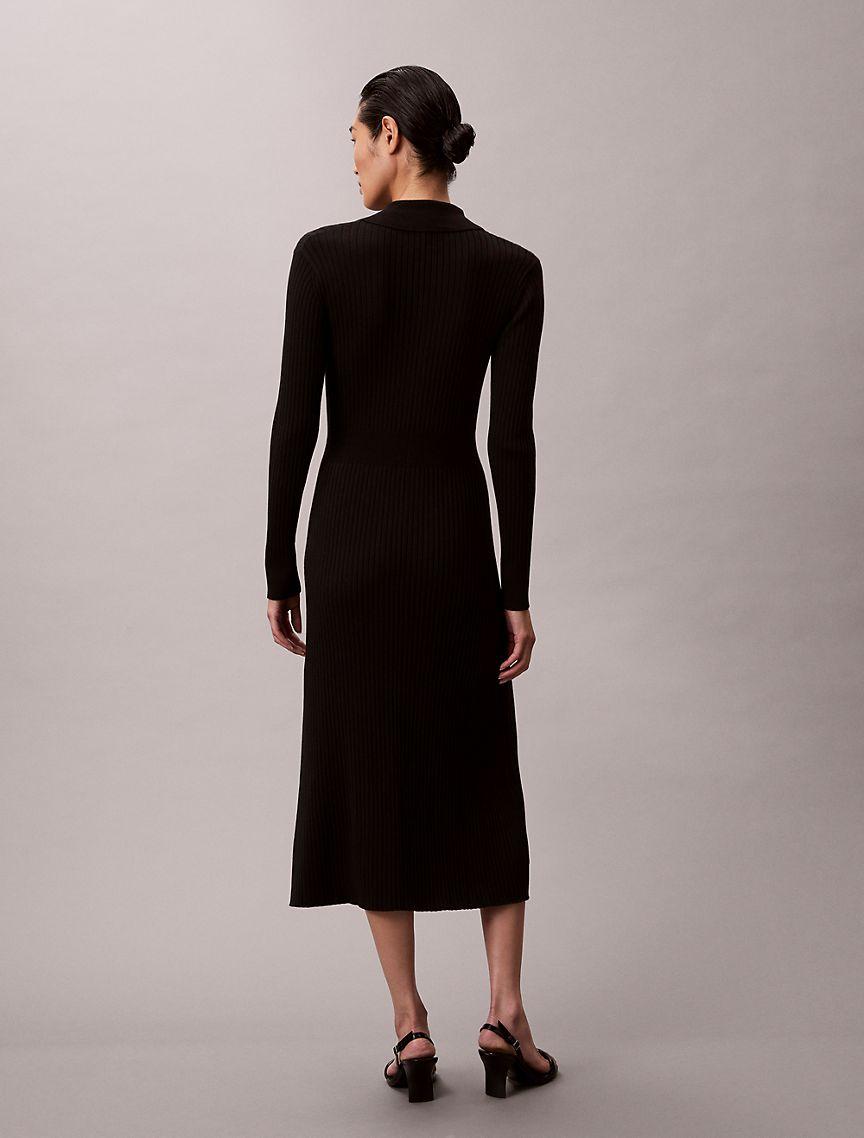 Smooth Cotton Rib Midi Dress Product Image