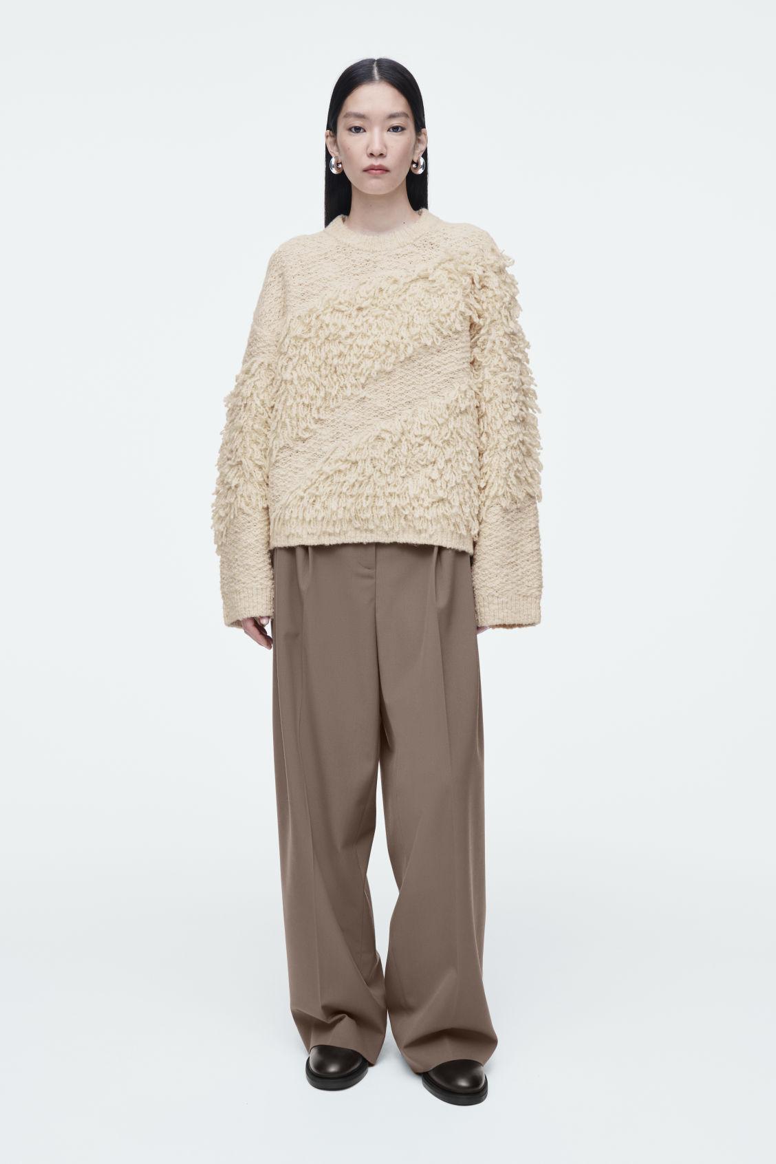 TEXTURED LOOP-KNIT WOOL SWEATER Product Image