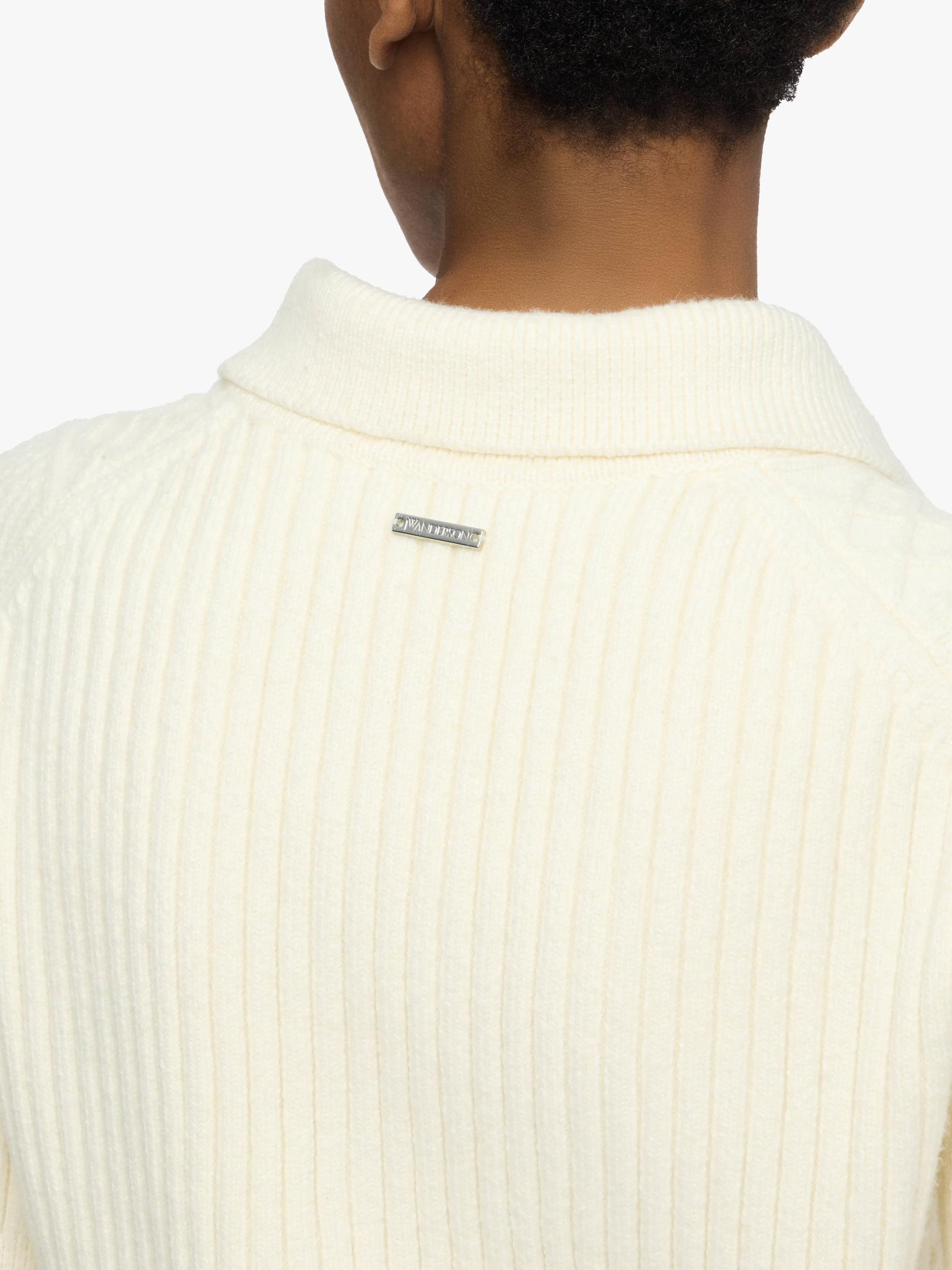 CROPPED CABLE KNIT POLO Product Image