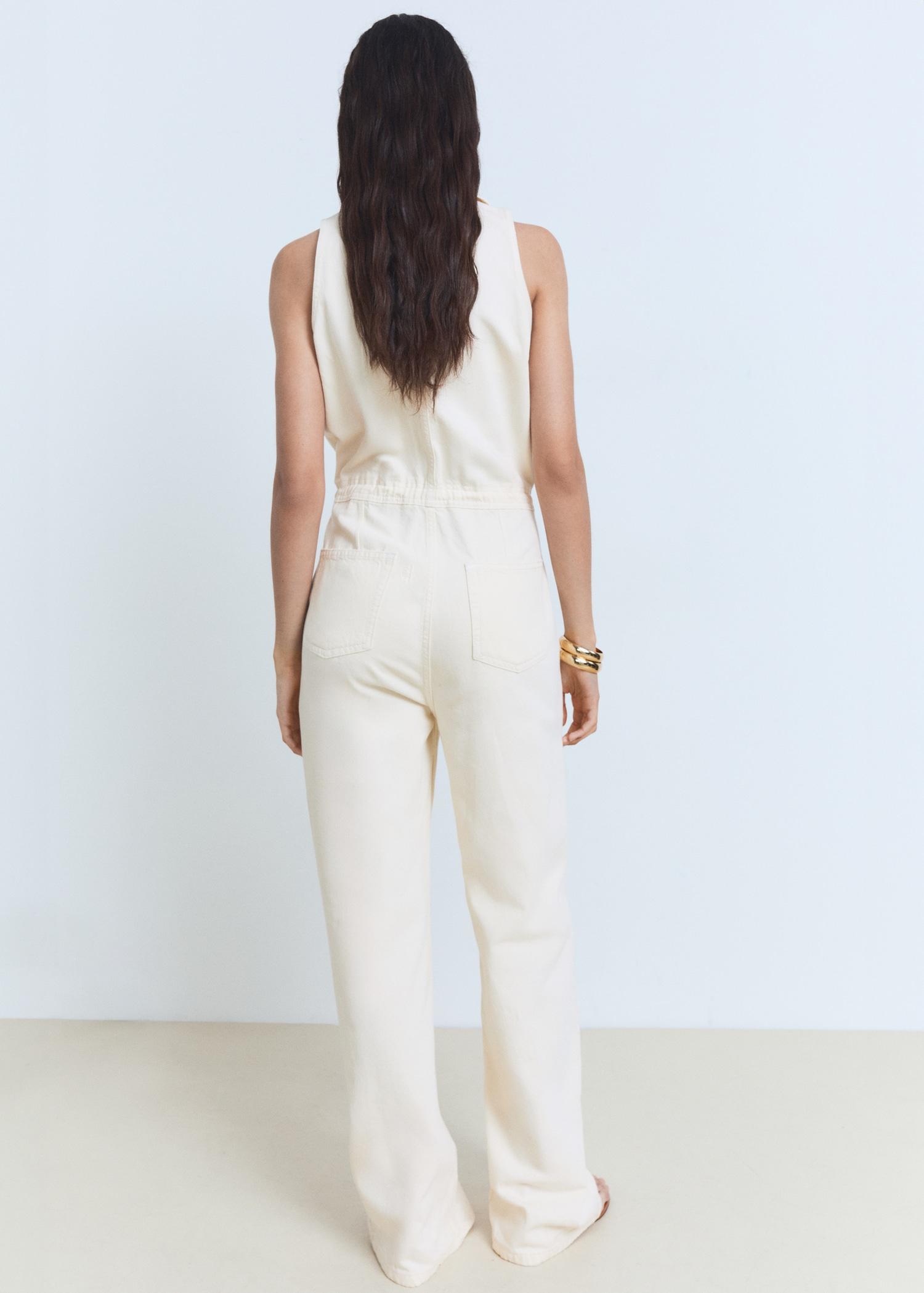 Long denim jumpsuit - Women | MANGO USA Product Image