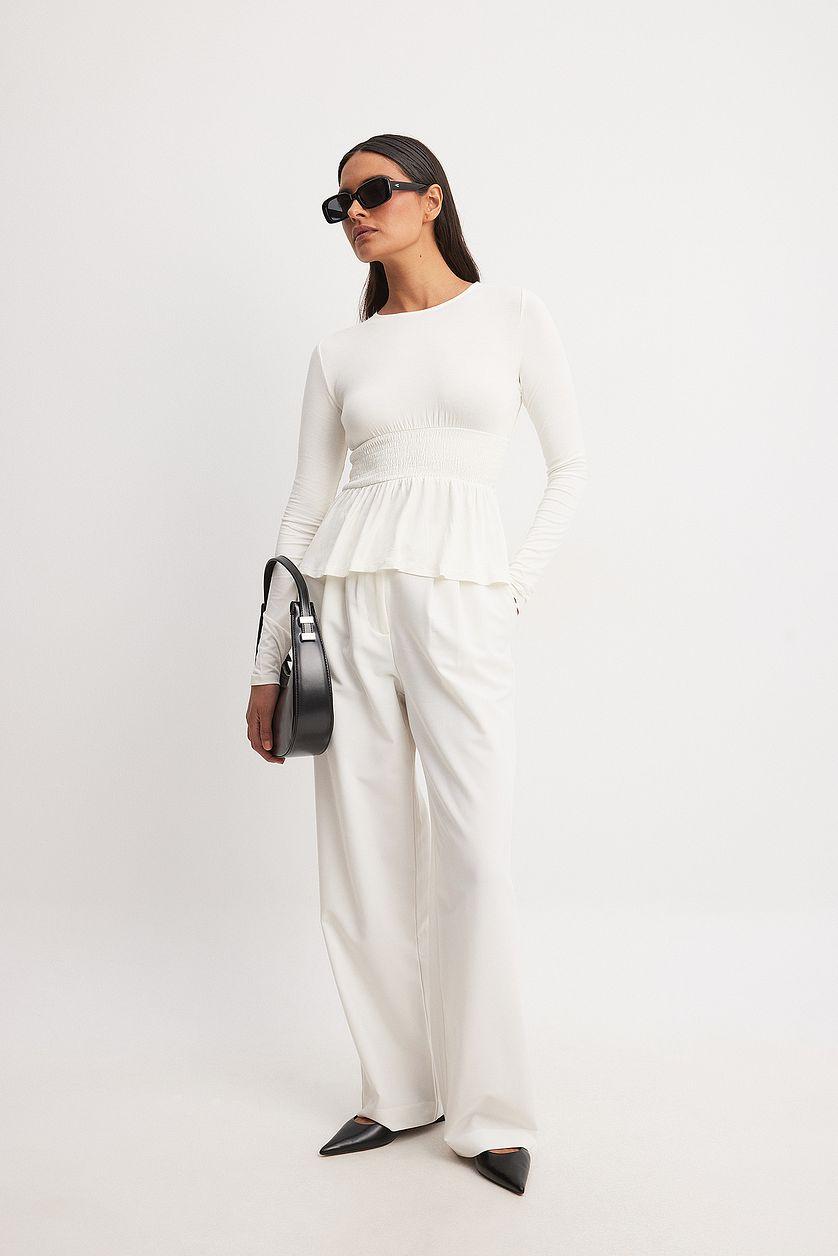 Long Sleeve Smock Top Pink Product Image