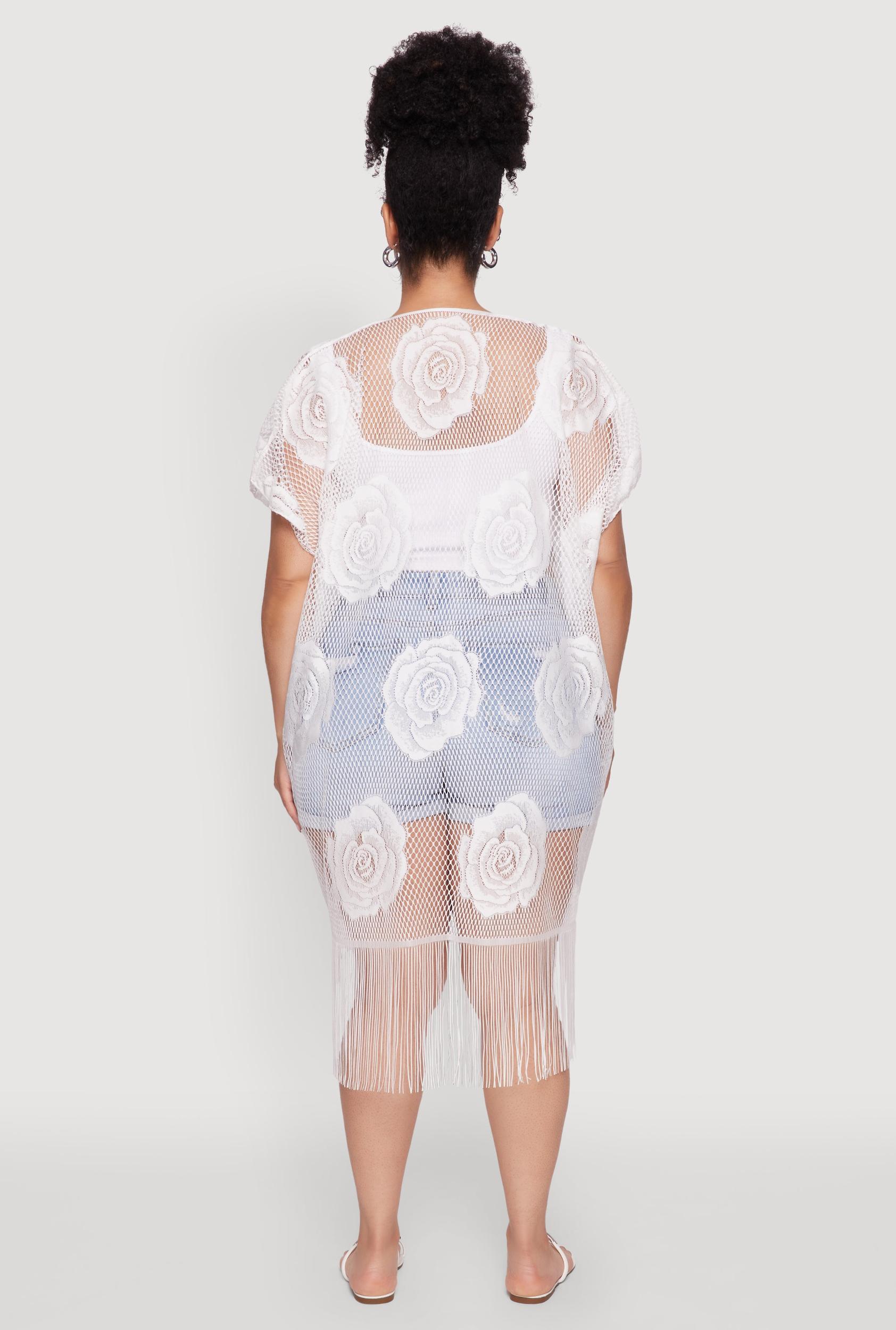 Floral Pattern Fishnet Cover Up Female Product Image