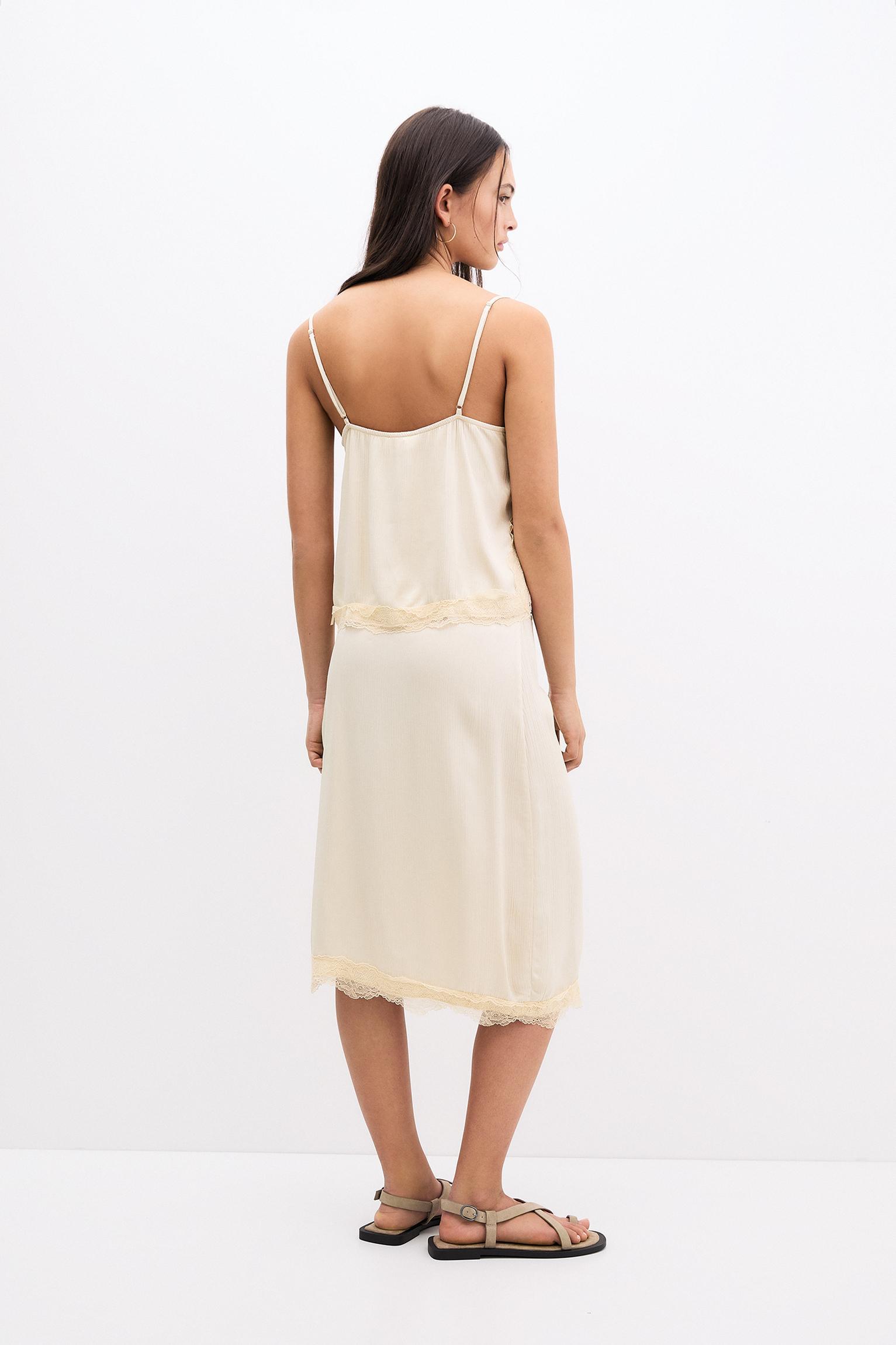 Strappy lace-trimmed camisole top Product Image