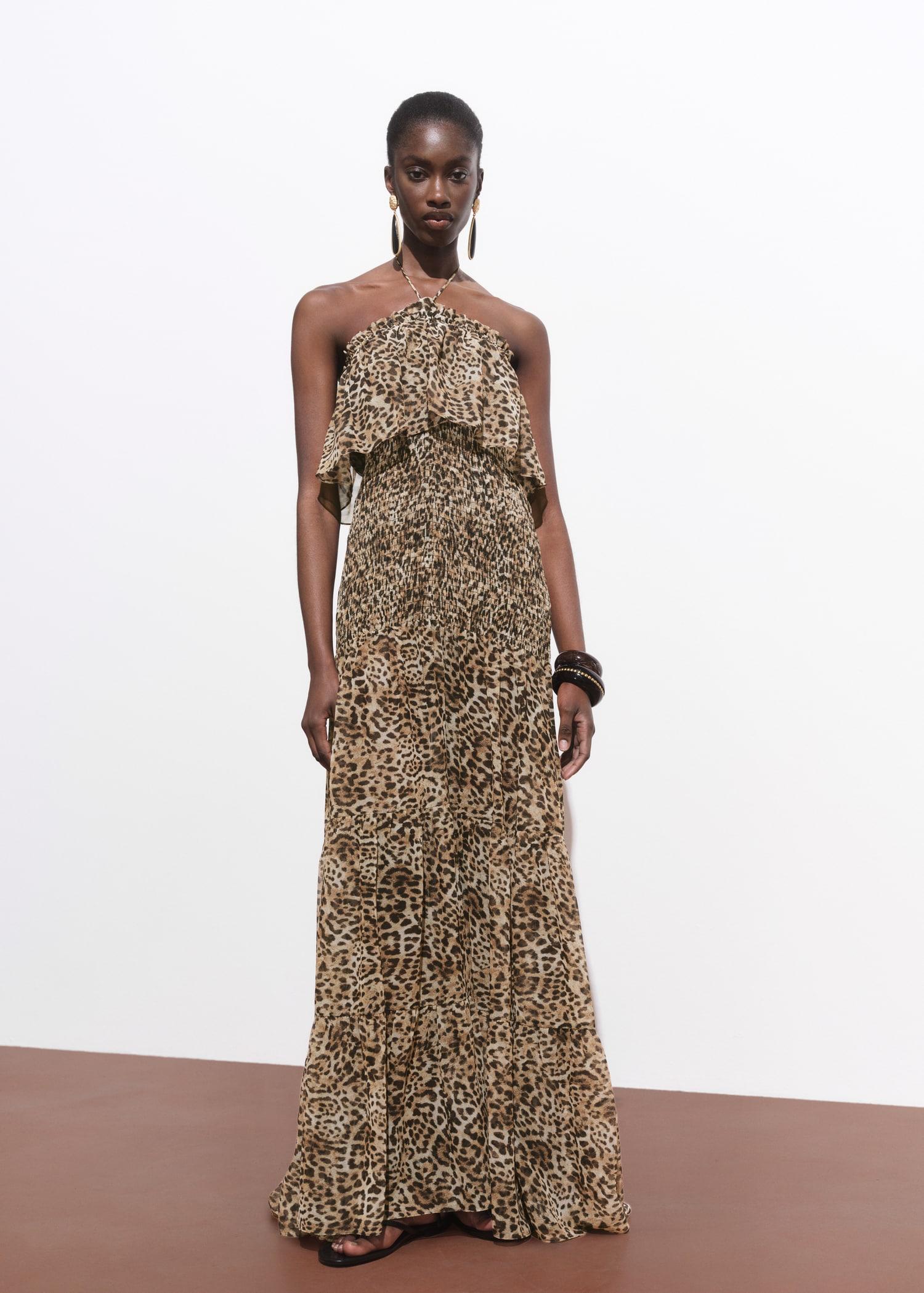 Leopard-print maxi-dress - Women | MANGO USA Product Image