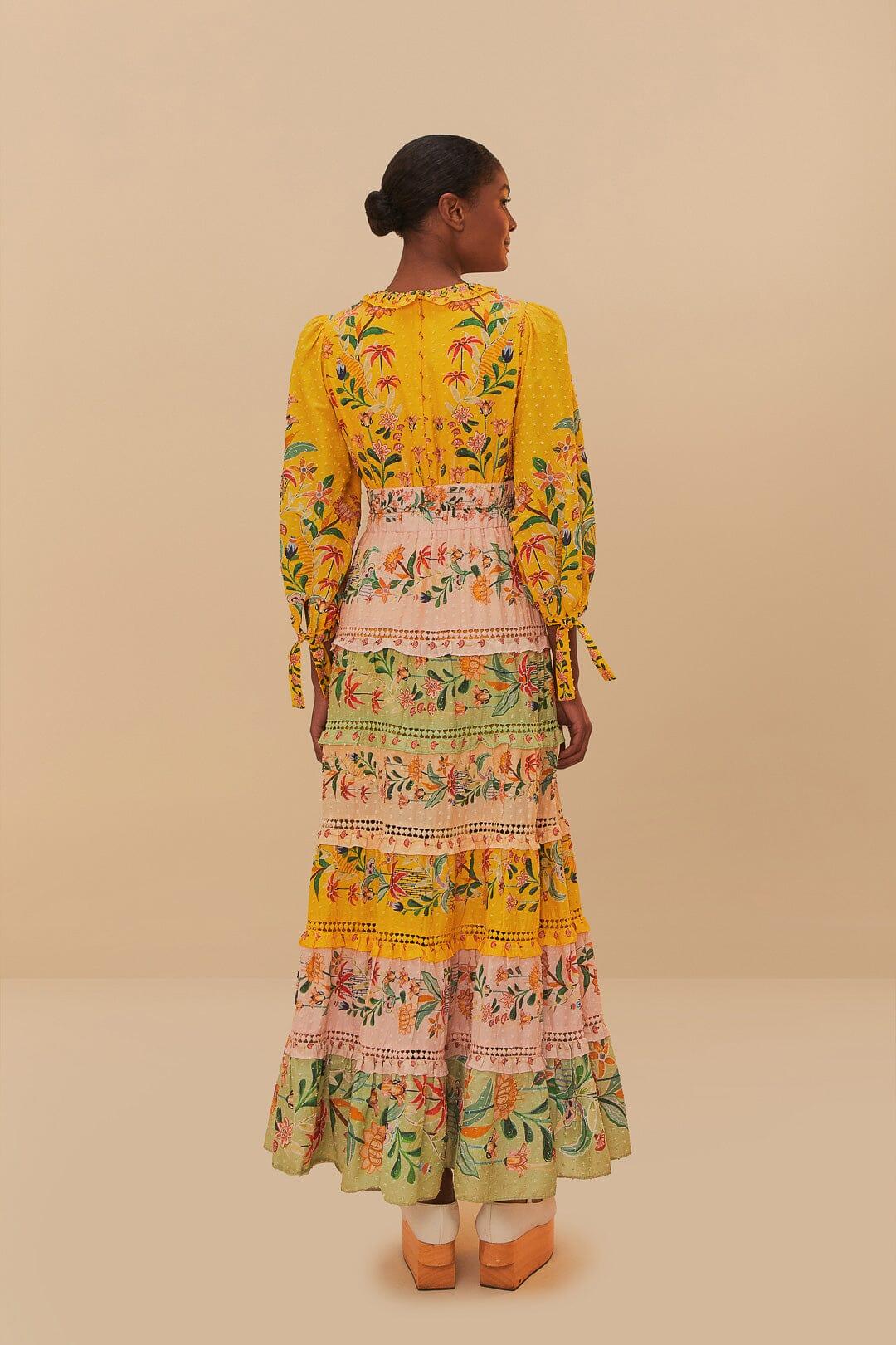 Mixed Delicate Flowers Long Sleeve Maxi Dress Product Image