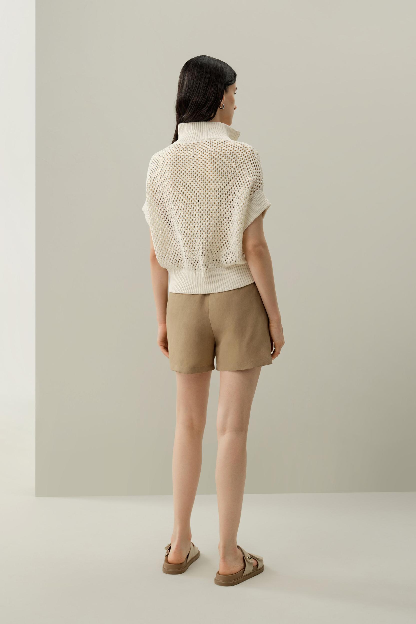 Toscana Pointelle Knit Half-Zip Sweater Product Image