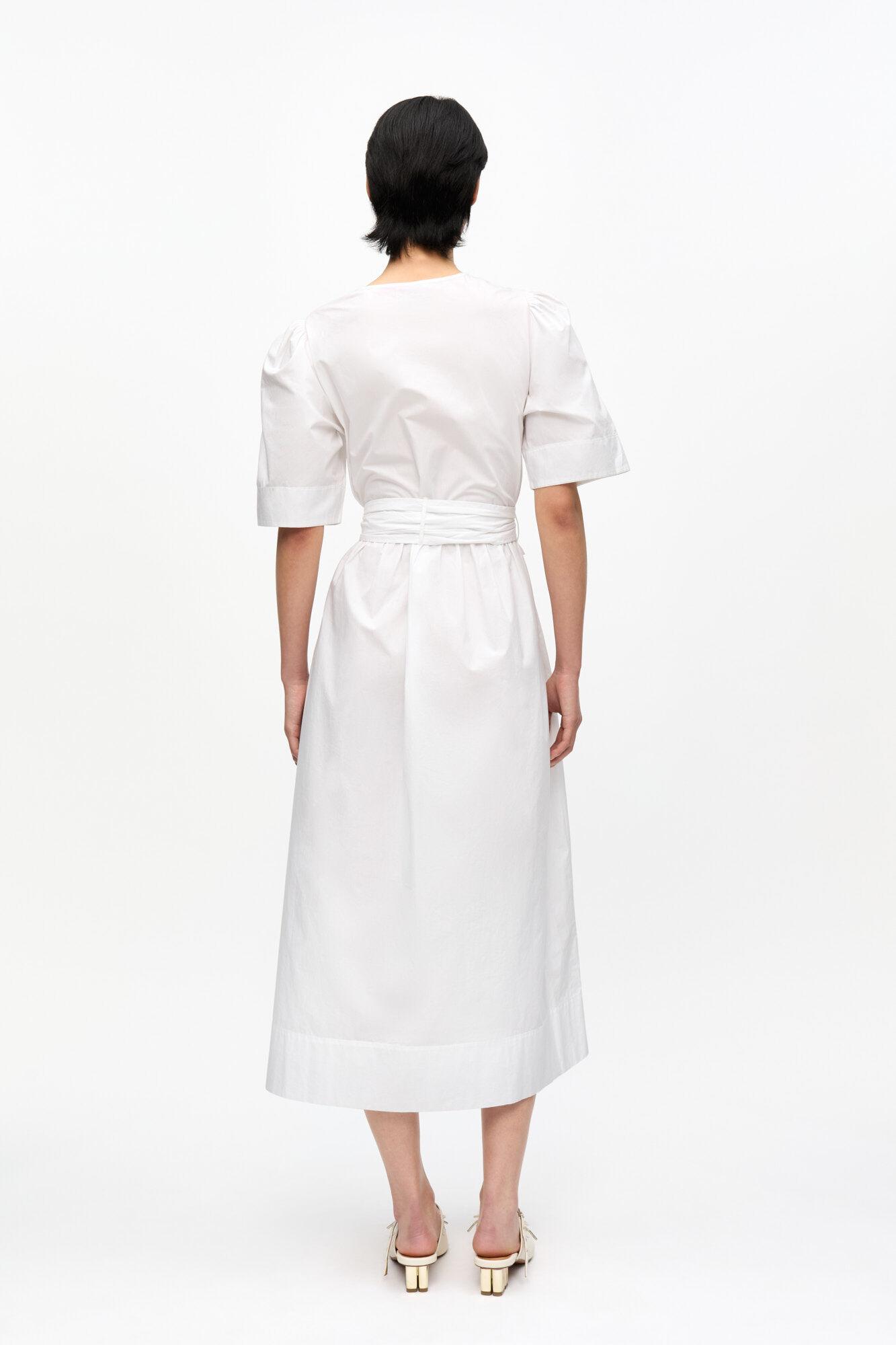 White Stretch Cotton Dress Product Image