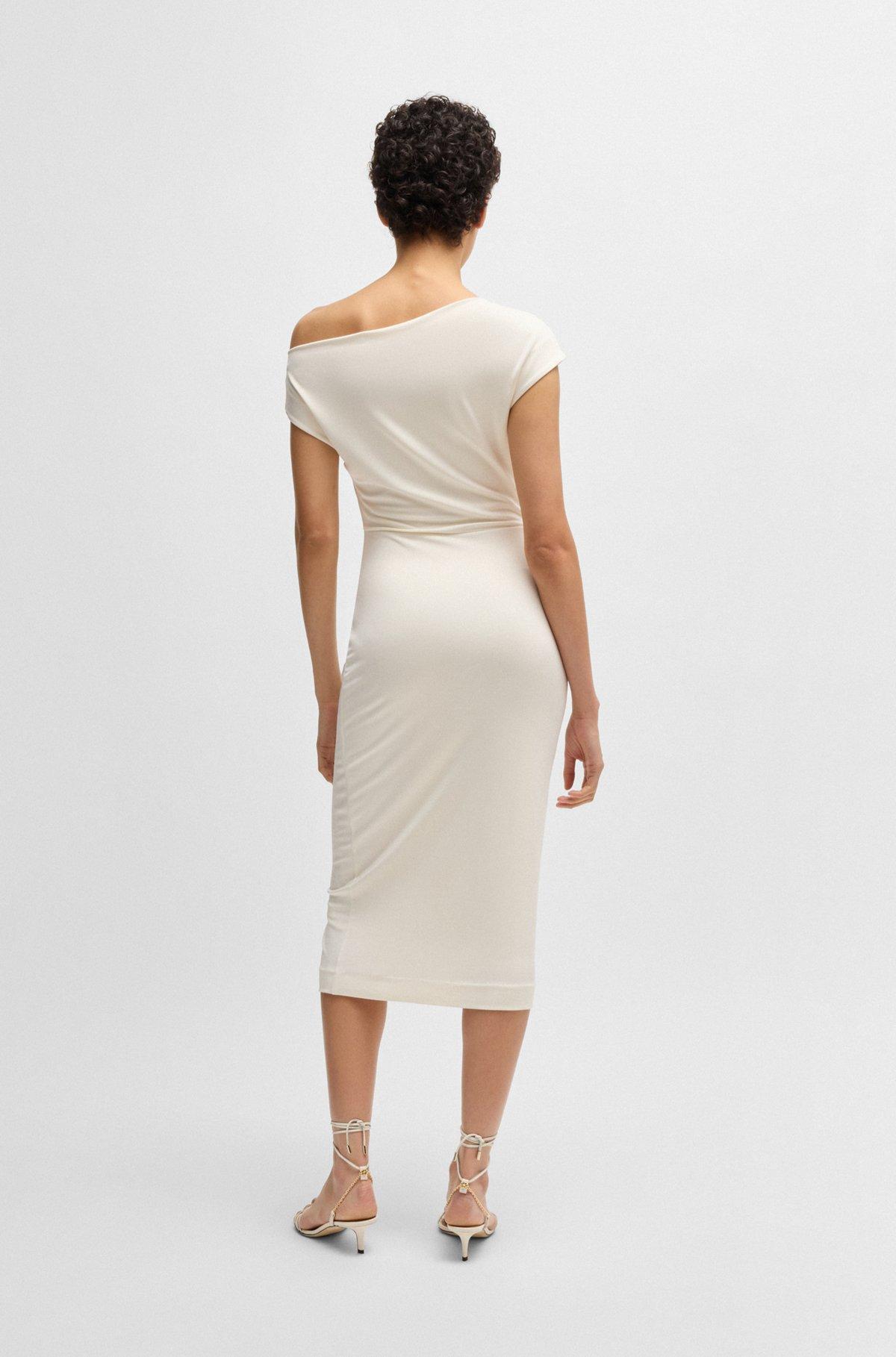 Stretch-jersey dress with off-the-shoulder neckline Product Image