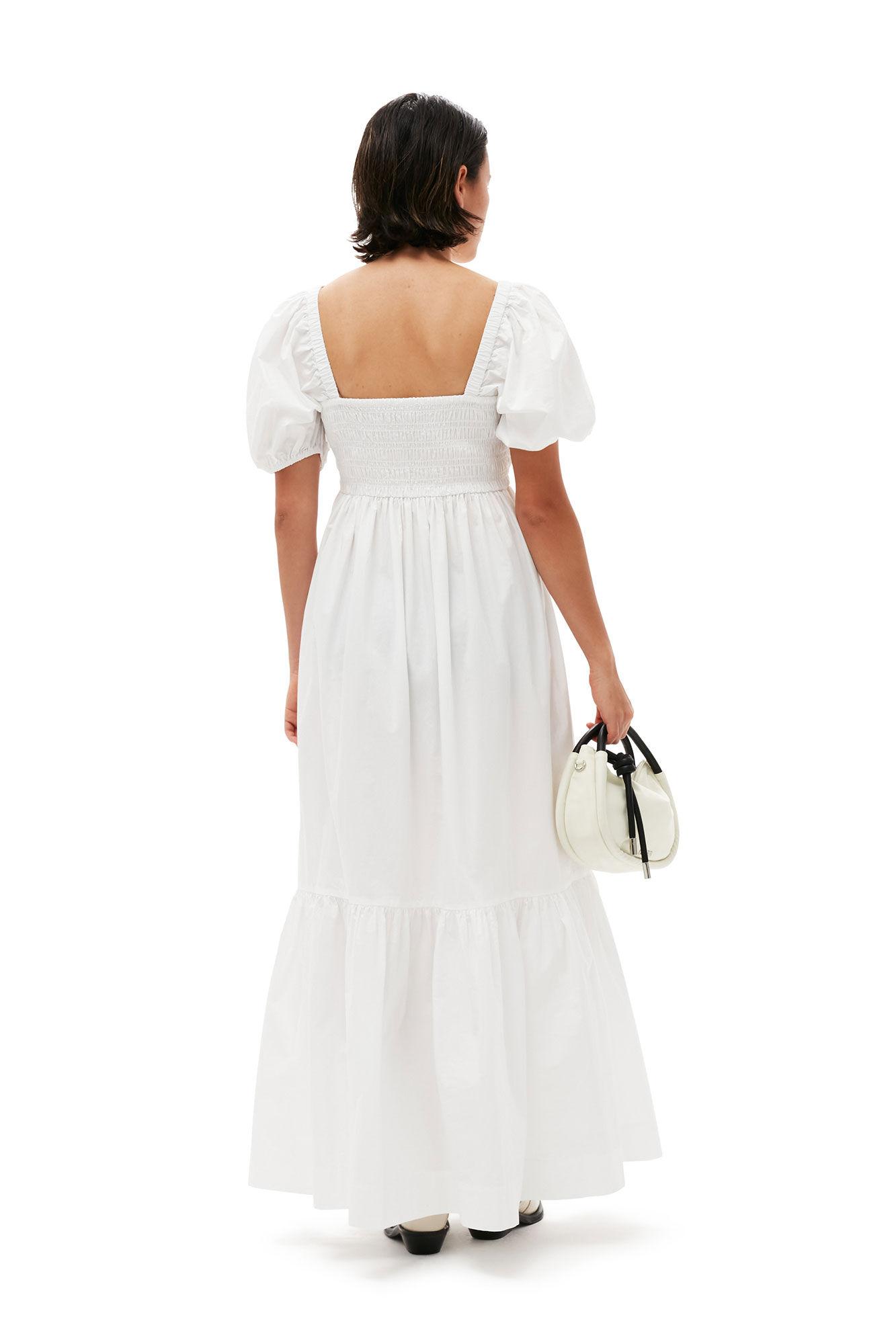 Cotton Poplin Smock Maxi Dress Product Image