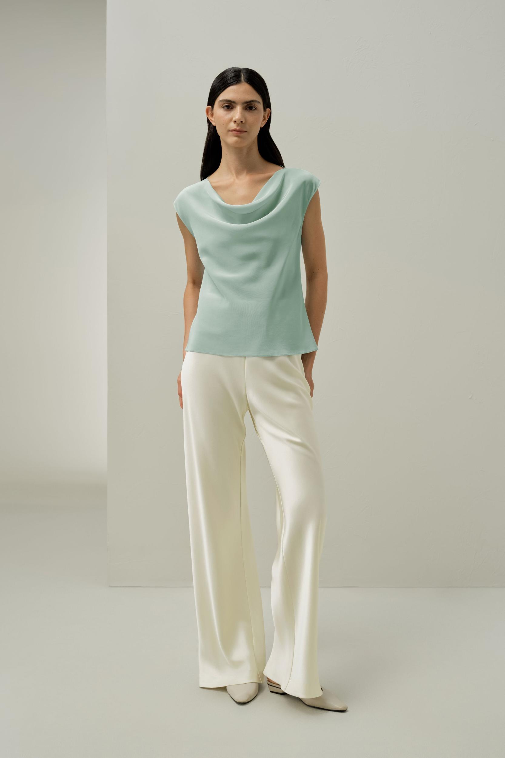 Silk Cowl Neck Top Product Image