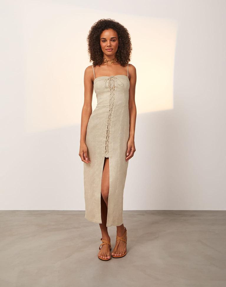 Rubia Midi Dress - Natural Product Image