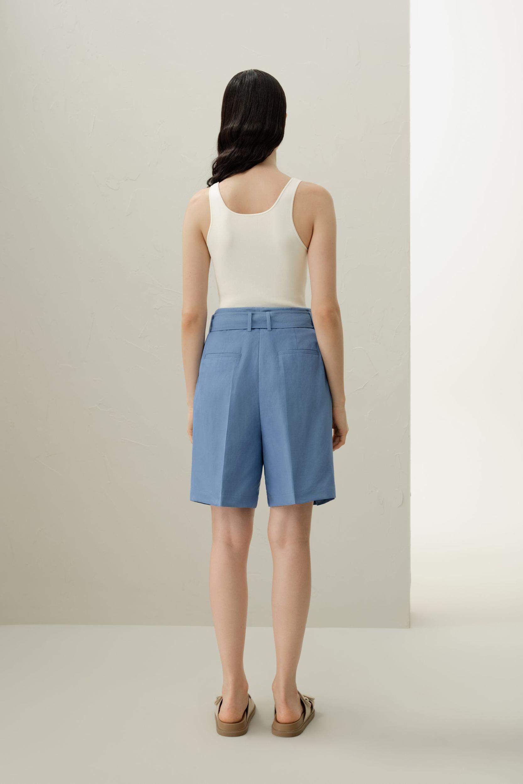 Silk Linen Belted Short Product Image