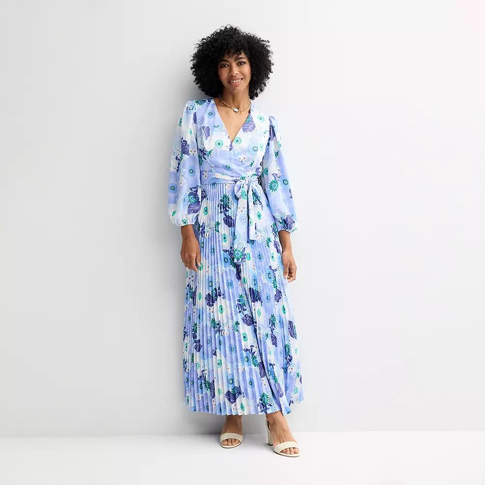 Women's Maison Tara Surplice Pleated Maxi Dress,  Product Image