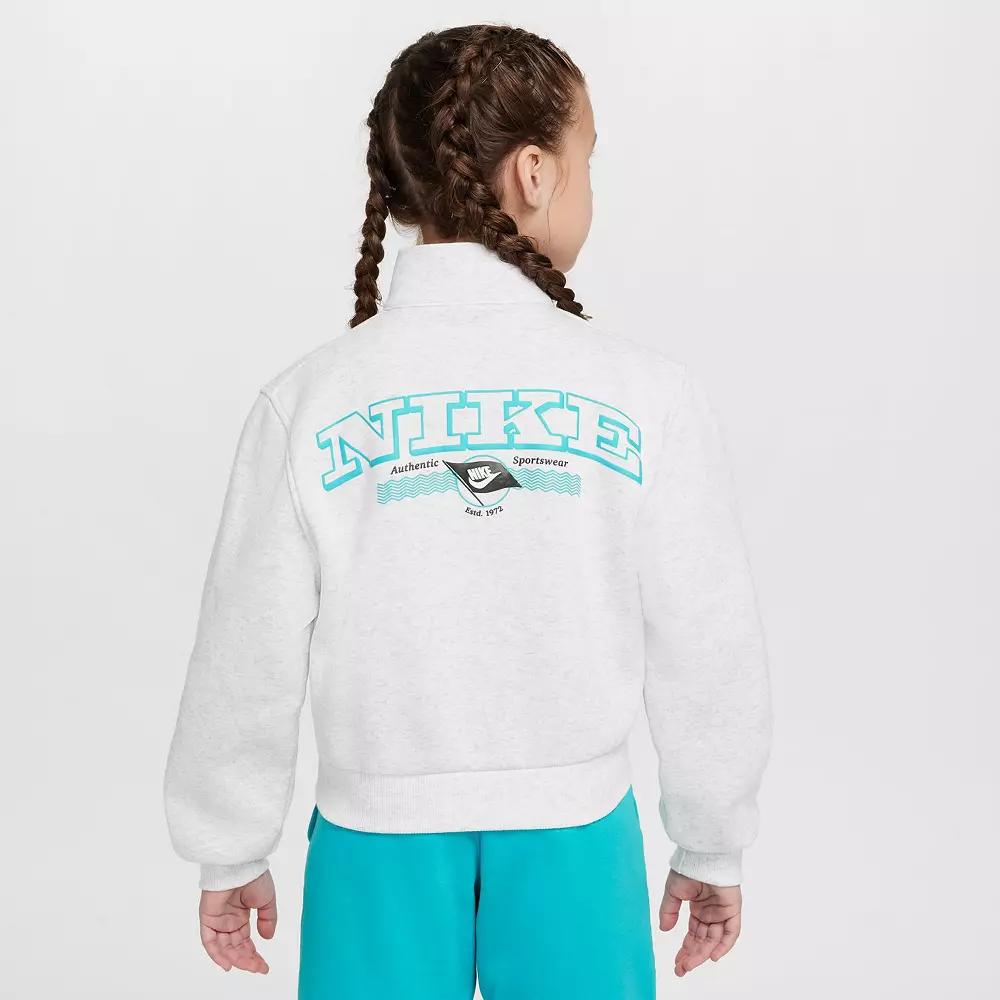 Unisex Nike Sportswear Club Fleece Girls Long-Sleeve 1/2-Zip Top | IB8353-051 Product Image