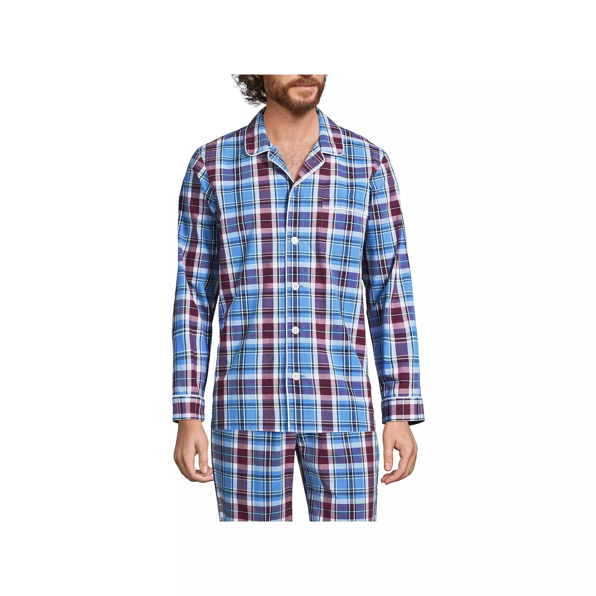 Men's Lands' End Broadcloth Pajama Sleep Shirt,  Product Image