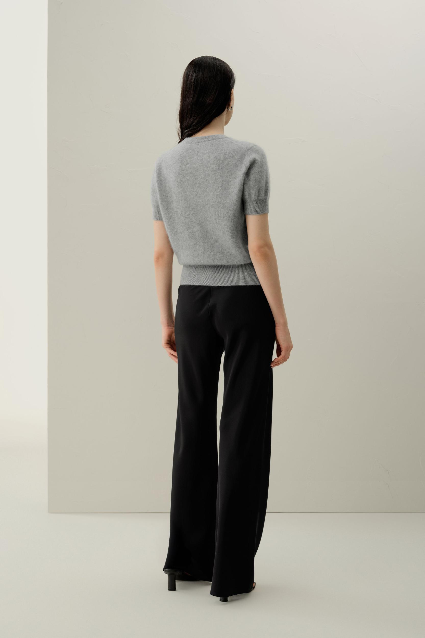 Brushed Cashmere Short-Sleeve Sweater Product Image