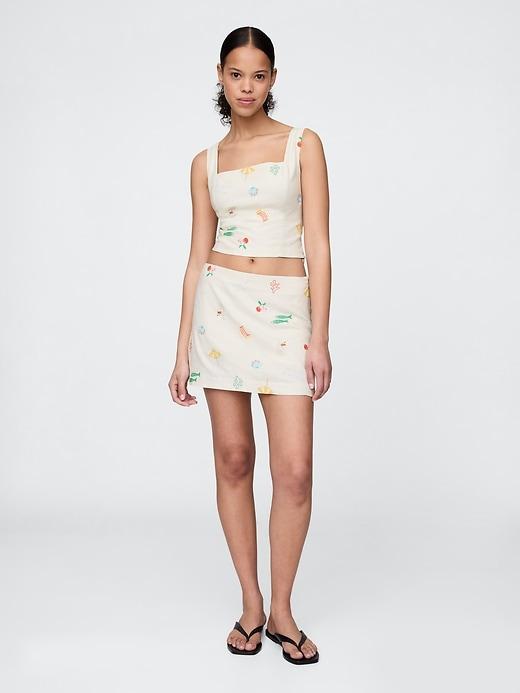 Linen-Blend Crop Top Product Image