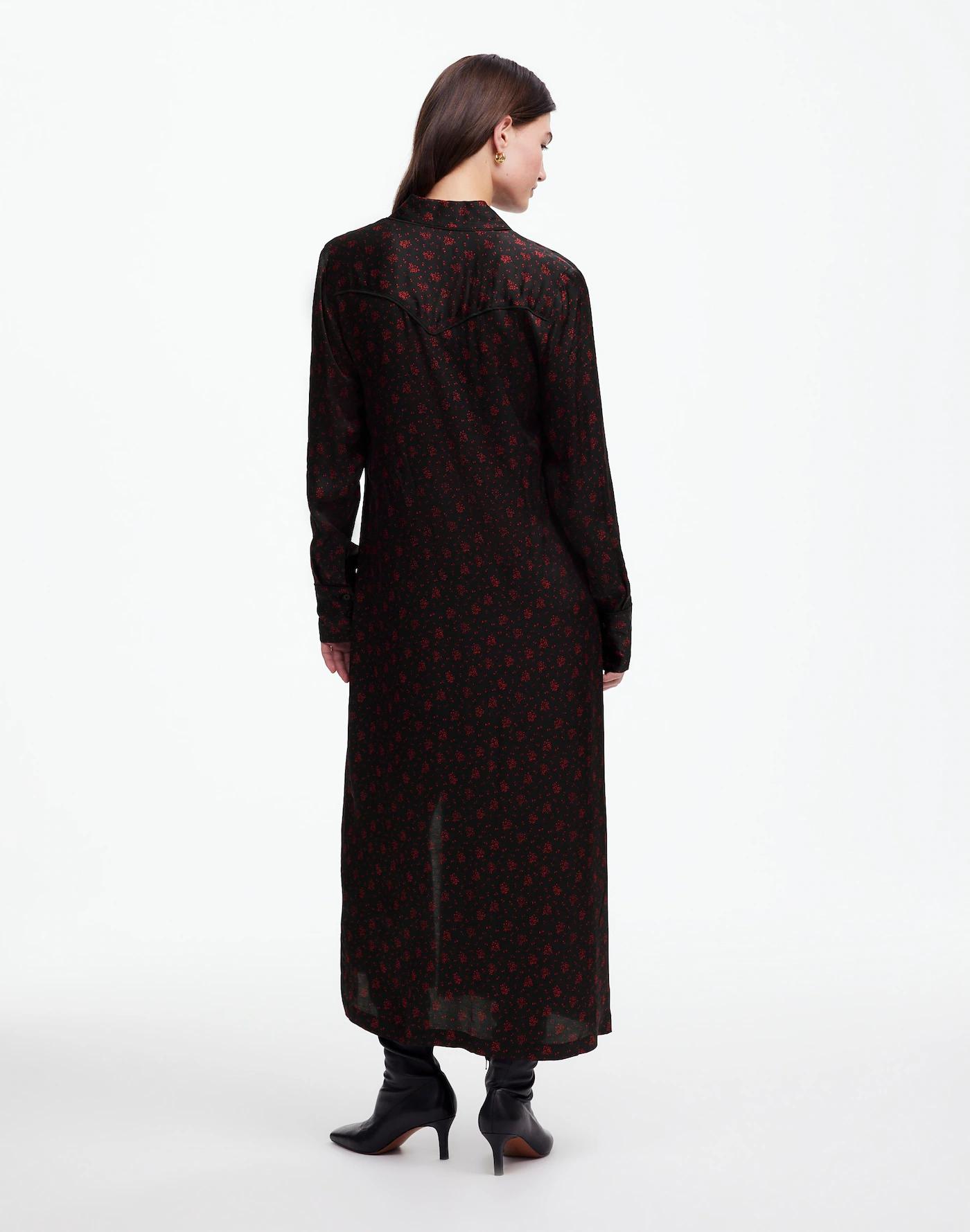Button-Front Midi Shirtdress in Floral Product Image