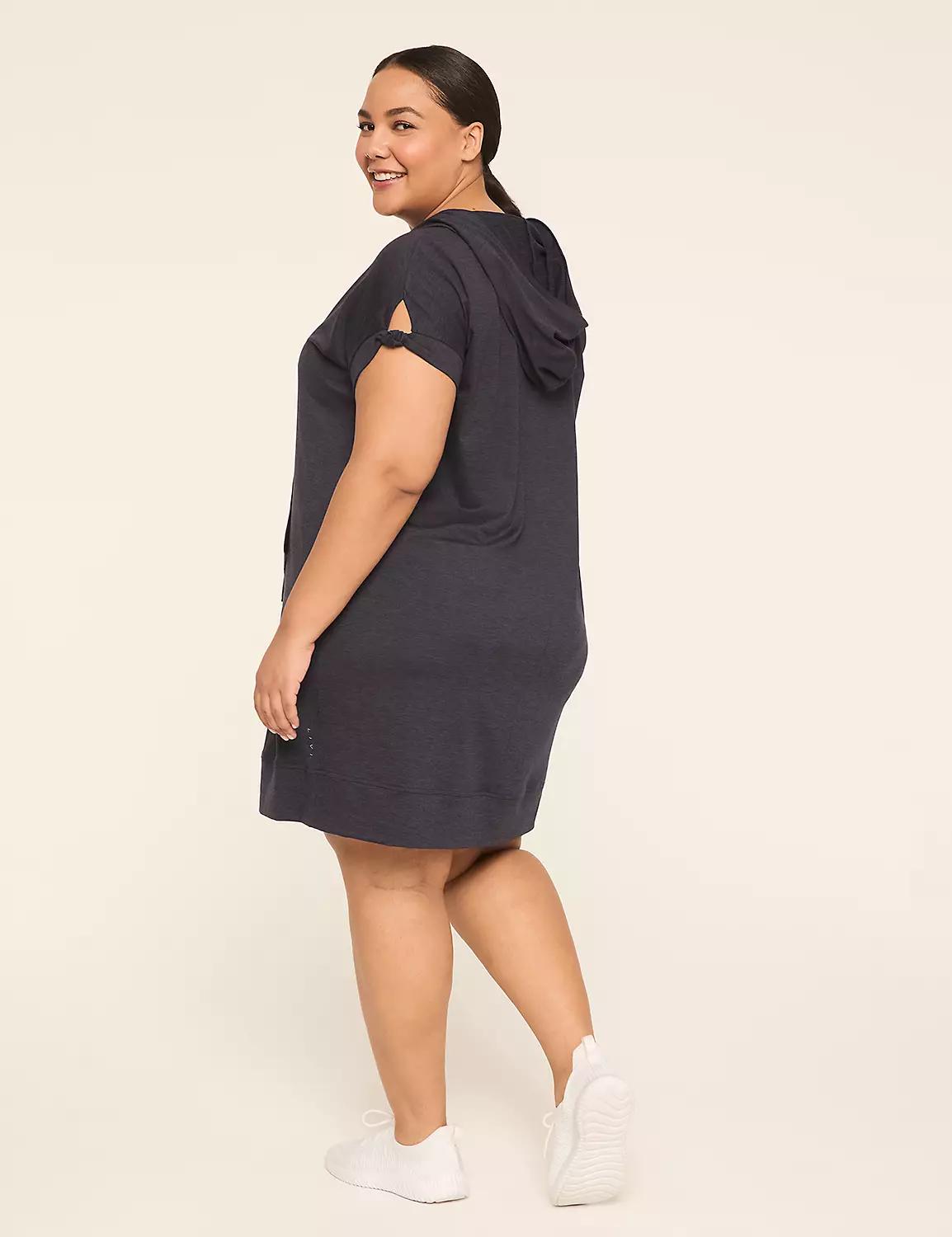 LIVI Soft Hooded Knot-Sleeve Dress Product Image