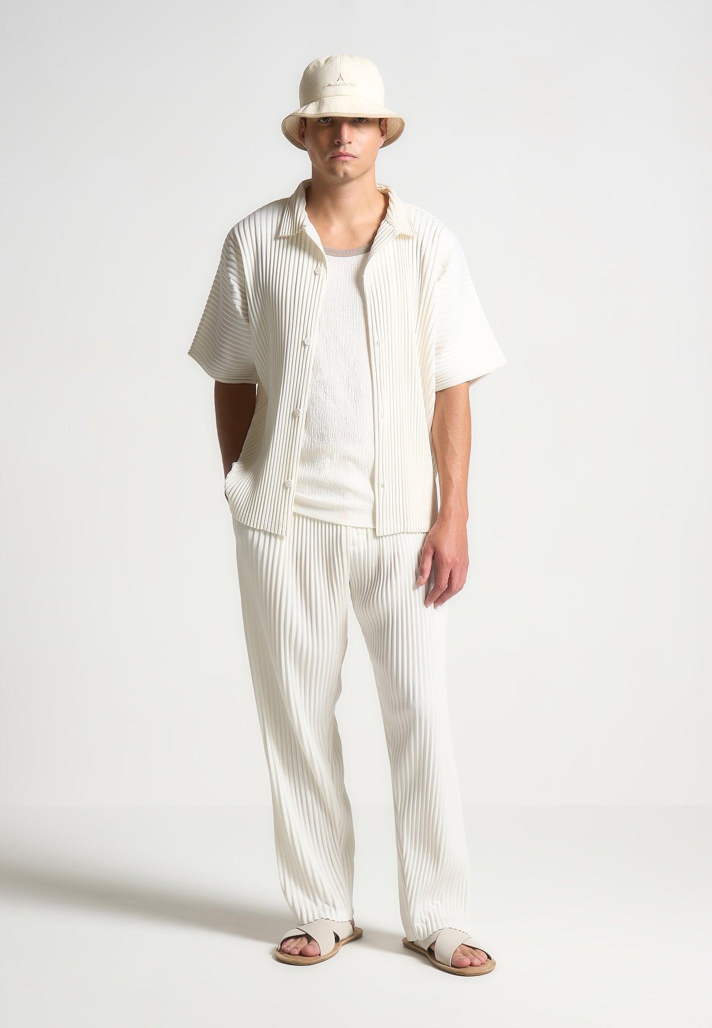Pascal - Pleated Shirt - Off White Male Product Image