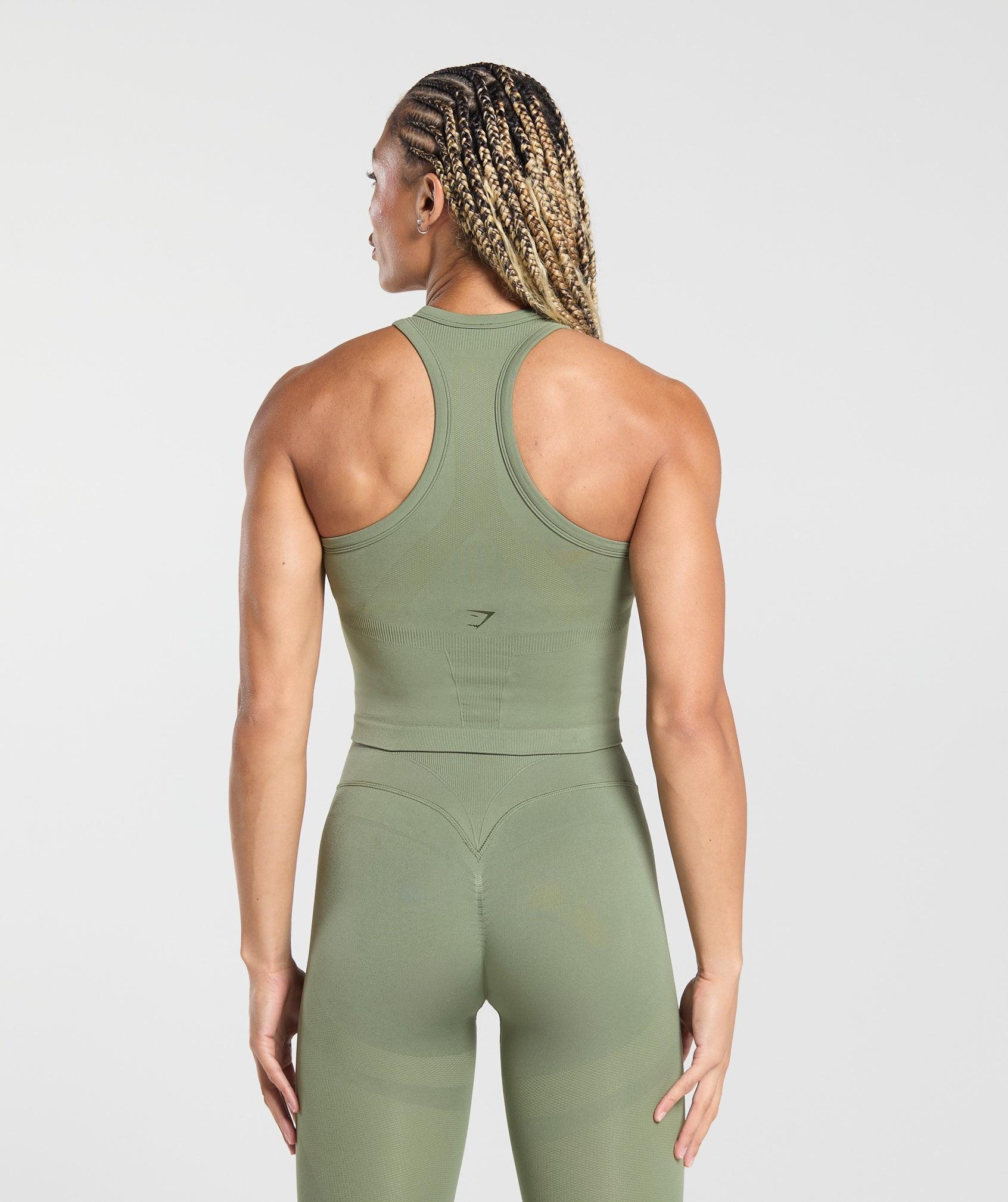Gymshark Active Seamless Tank - Force Green Female Product Image