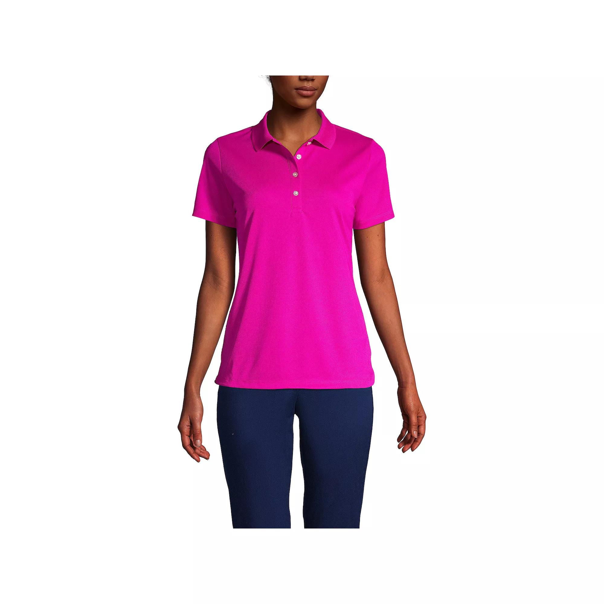 Women's Lands' End Short Sleeve Solid Active Polo Shirt,  Product Image