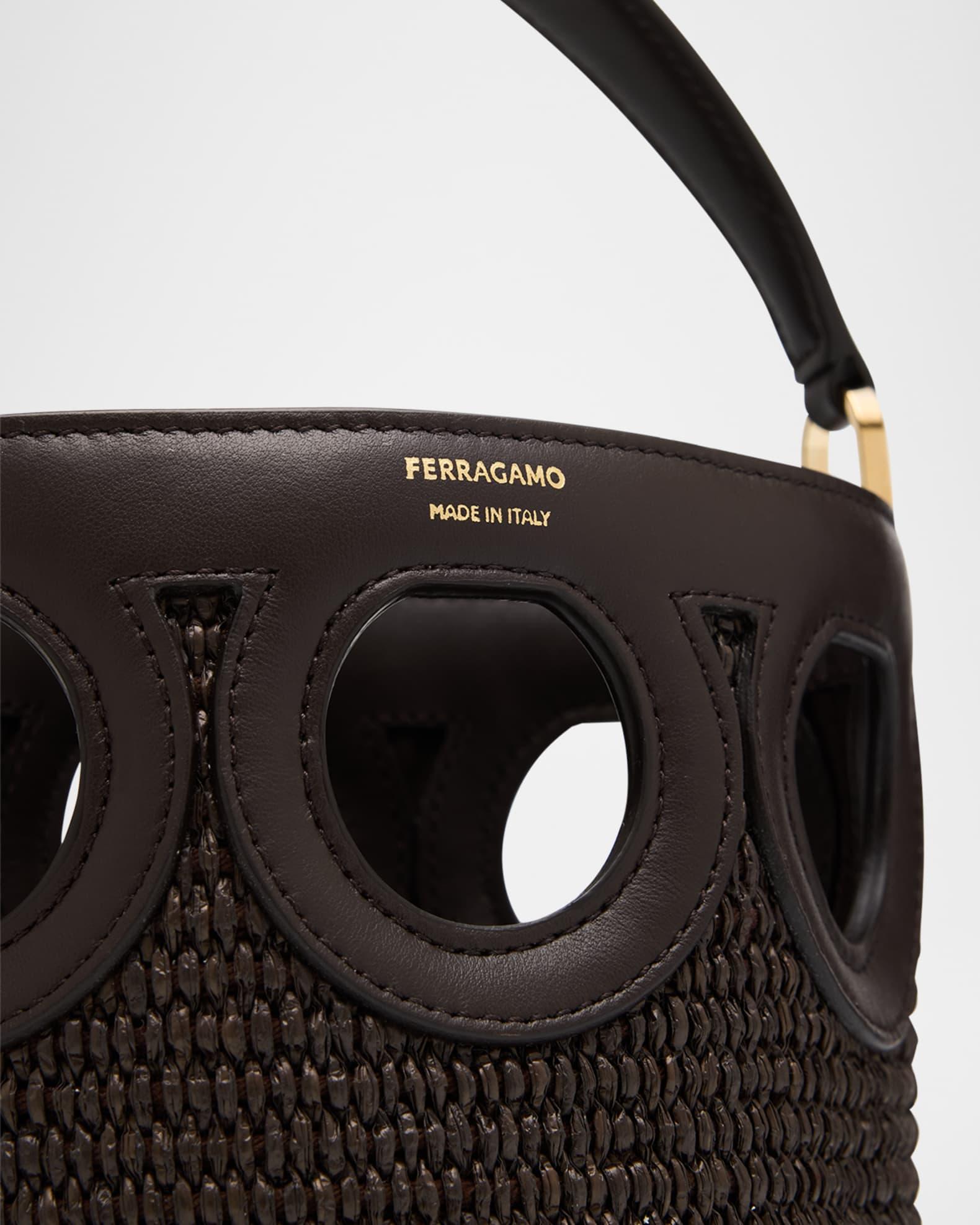 Cutout Raffia Bucket Bag Product Image