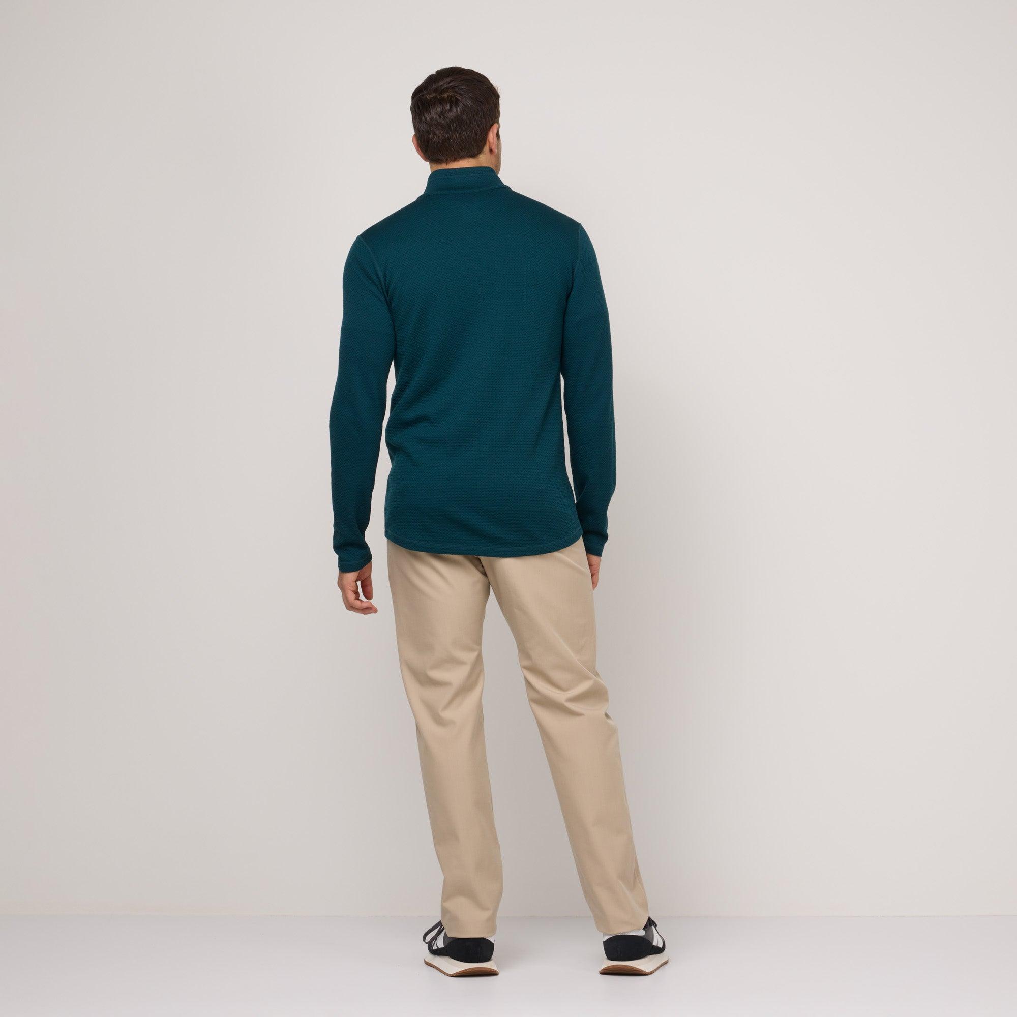 Merino Wool Honeycomb Quarter Zip | Pine Product Image
