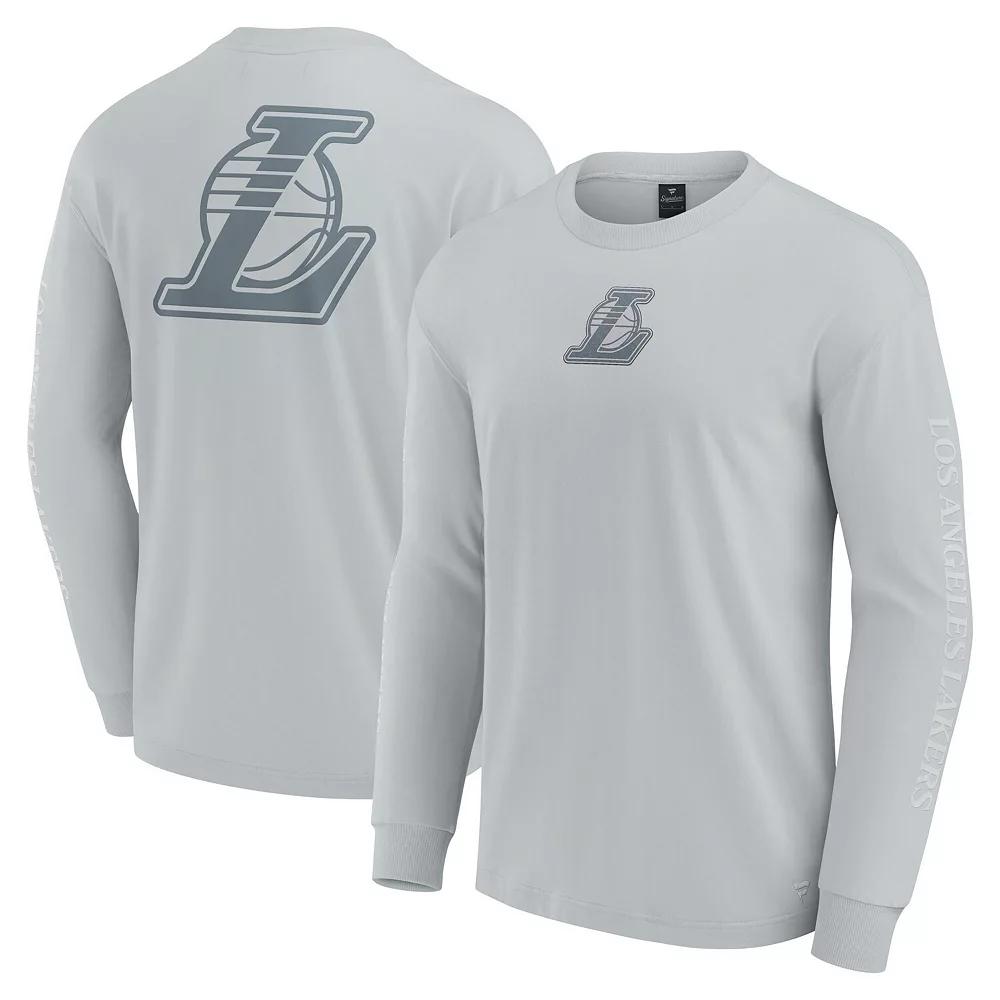 Men's Fanatics Gray Los Angeles Lakers Elements Strive Long Sleeve T-Shirt,  Product Image