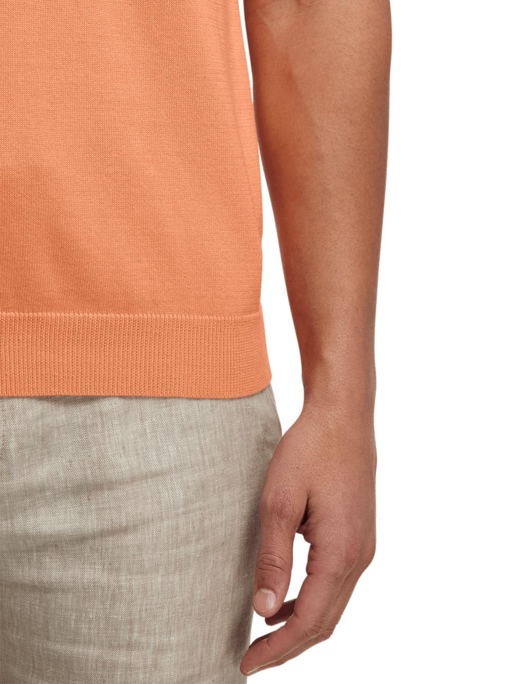 Supima Cotton Three Button Polo - Coral Product Image