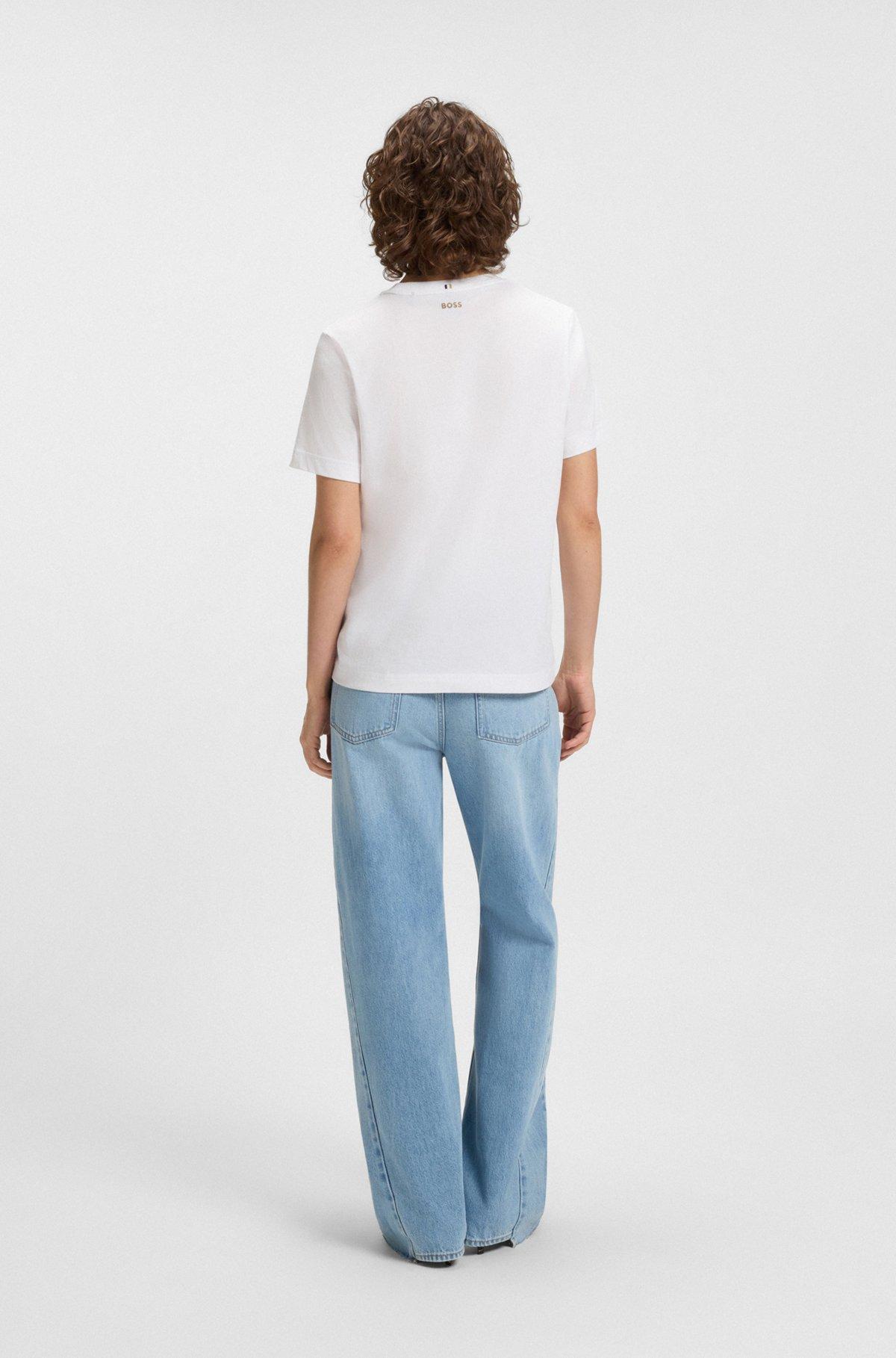 BOSS - Loose-fit T-shirt in cotton jersey - White Product Image