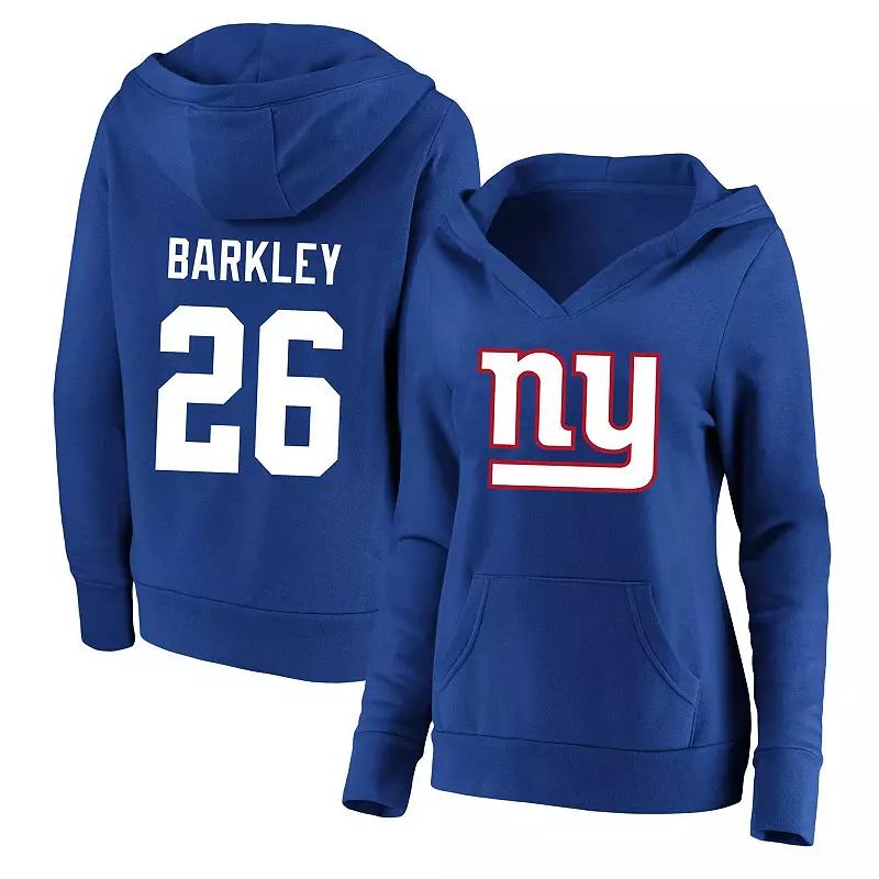 Women's Profile Saquon Barkley Royal New York Giants Plus Size Player Name & Number Pullover Hoodie, Size: 2XL, Blue Product Image